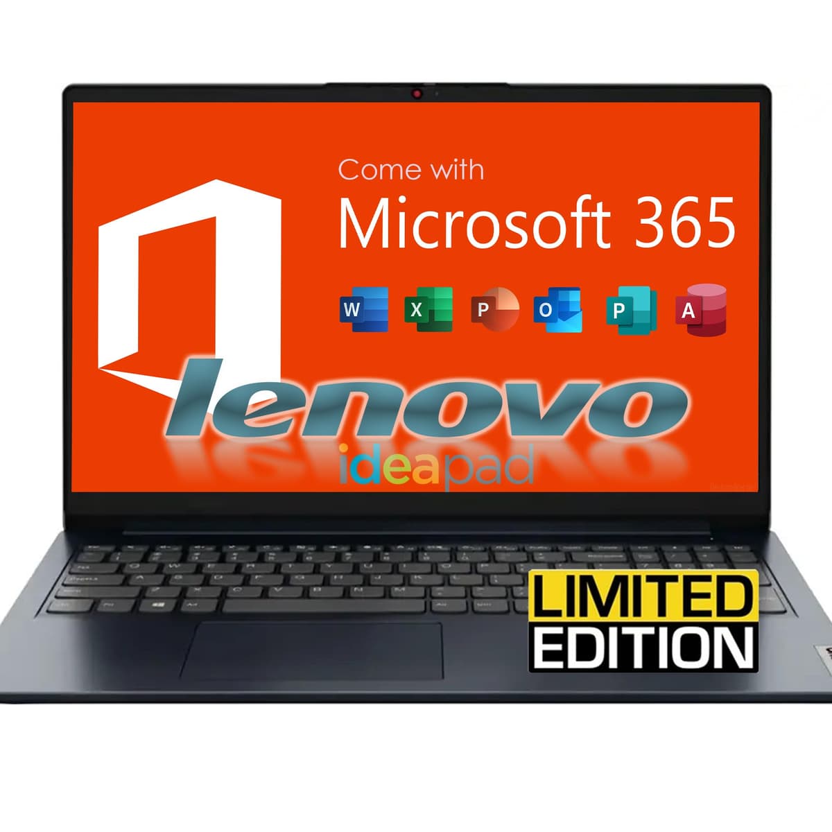 Lenovo IdeaPad con Office 365 por 1 año • Pantalla HD de 15.6" • 36 GB de RAM • 2 TB de almacenamiento (1 TB en la nube, 1 TB SSD y 128 GB eMMC) • Procesador Intel de doble núcleo • HDMI • USB-C • Wi-Fi 6 • Windows 11 ideapad 1i