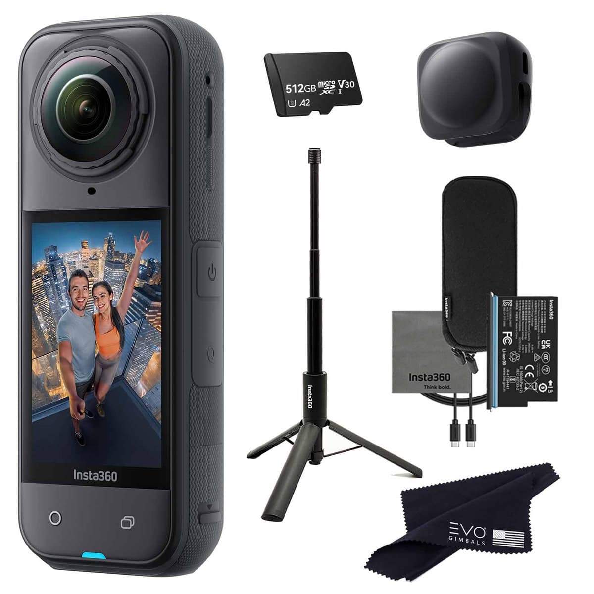 Insta360 X5 Tripod Selfie Stick Bundle - Cámara 360 8K con trípode/selfie stick (512GB) X5-2-IN-1-SELFIE_LC_512GB