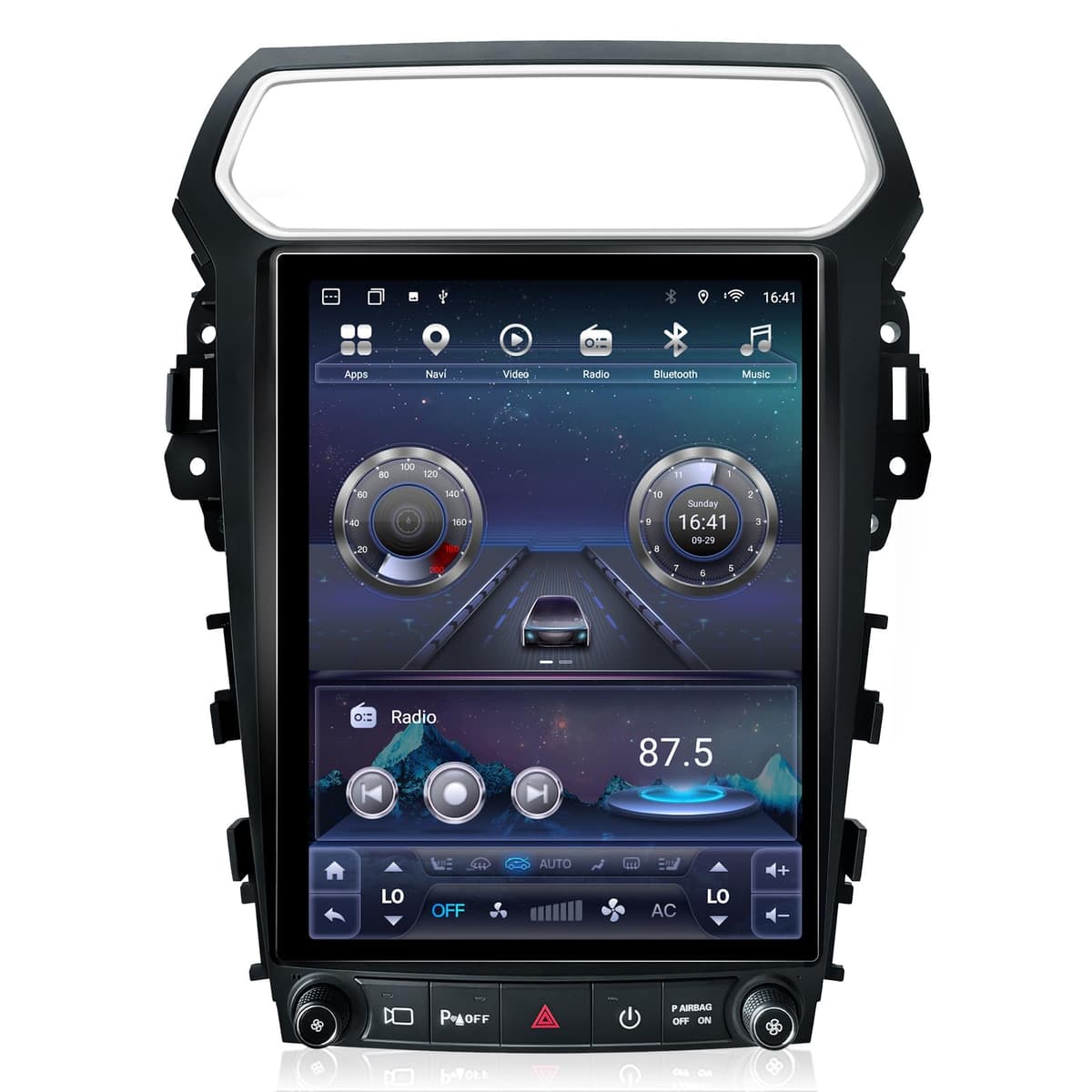 LASERTAIL 12.1" - Radio Android 13 estilo vertical para Ford Explorer 2011-2019, Wireless CarPlay/Android Auto
