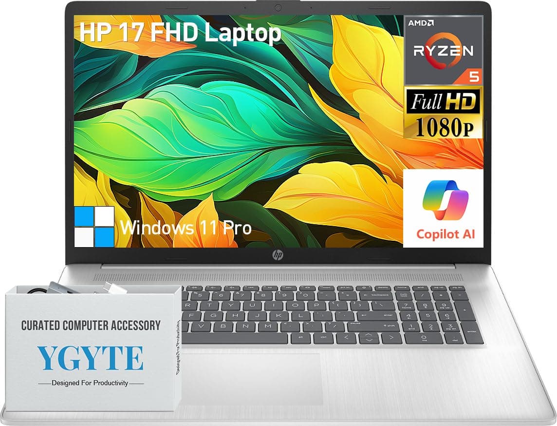 HP 17.3" Laptop con AMD Ryzen 5, 64GB RAM, 1TB SSD, Windows 11 Pro