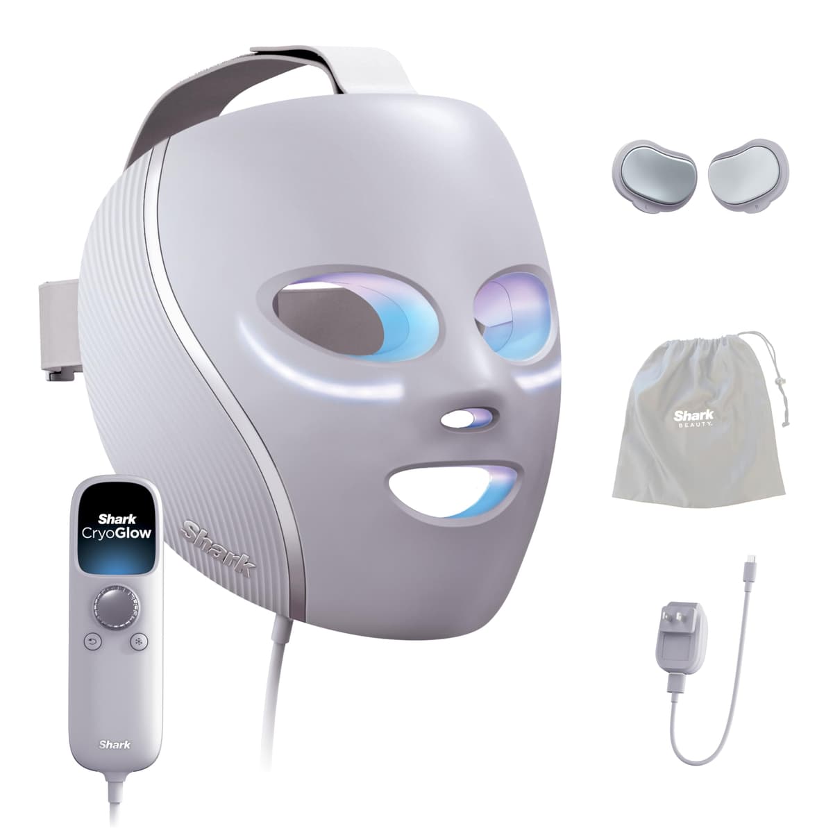 Shark CryoGlow Máscara LED con Enfriamiento para Ojos, Antiedad y Reparación de Imperfecciones FW312PL