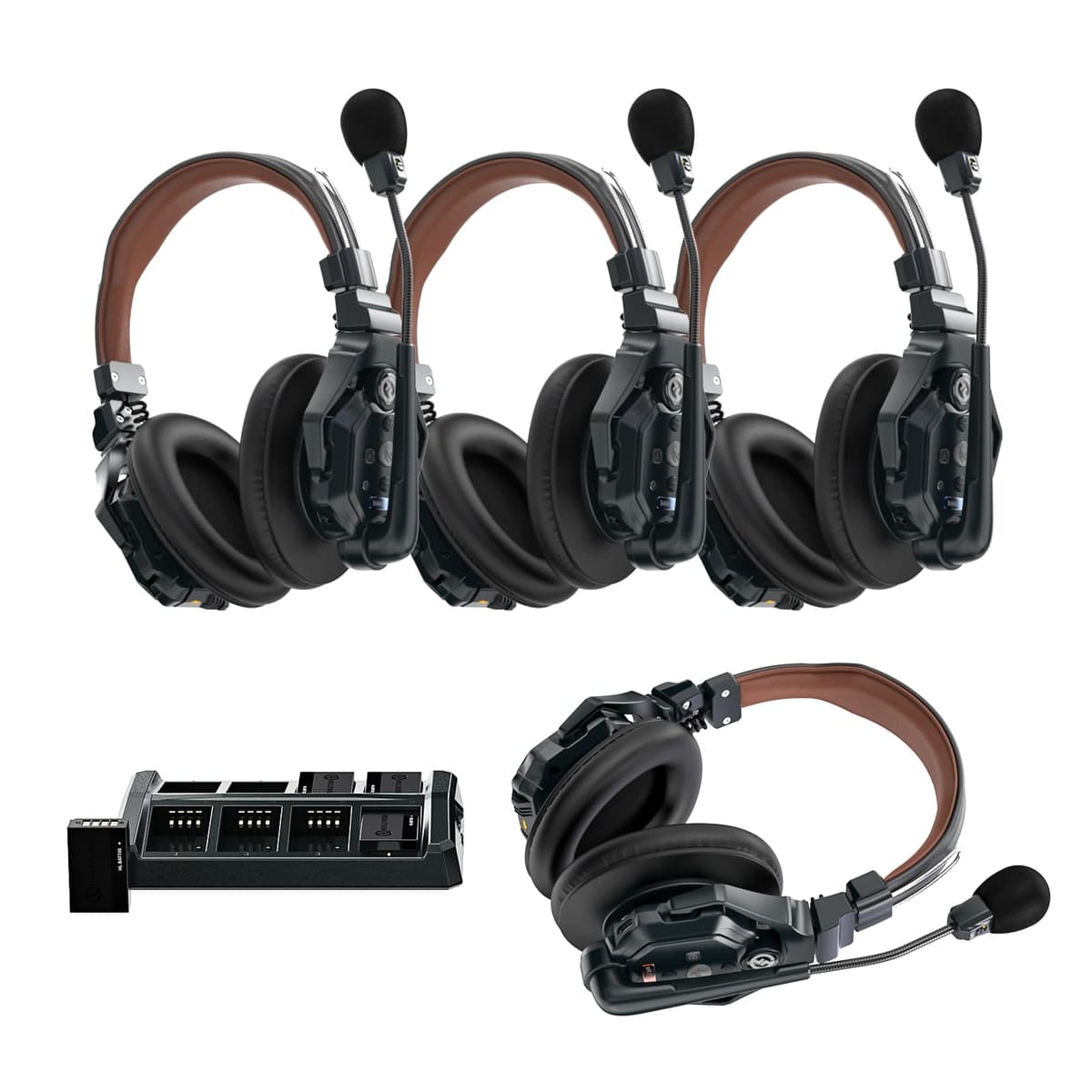 HollyView Hollyland Solidcom C1 Pro Sistema de intercom inalámbrico full-duplex con ENC, 4 usuarios, 1, 100ft 5803-4S-DH