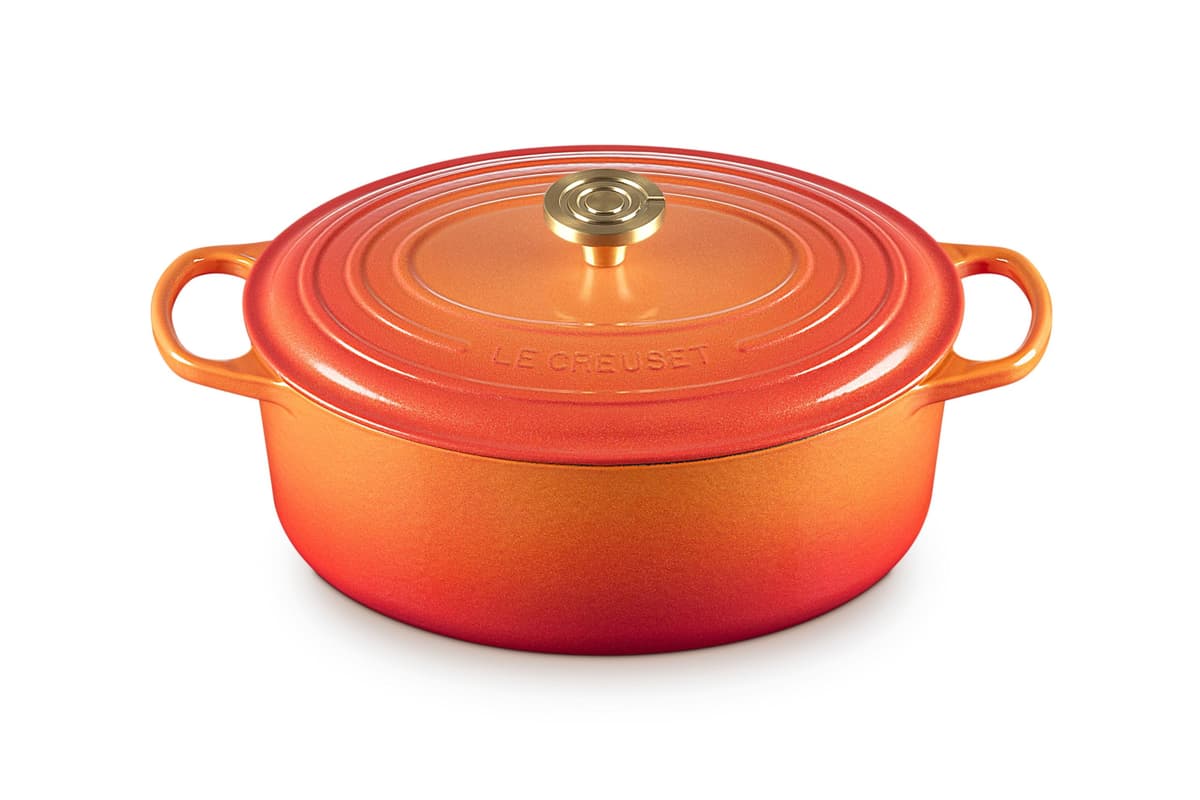 Le Creuset Olla Holandesa Ovalada Esmaltada Signature 6.75 qt. Flamme Doree con Perilla Crucible 21178031183471