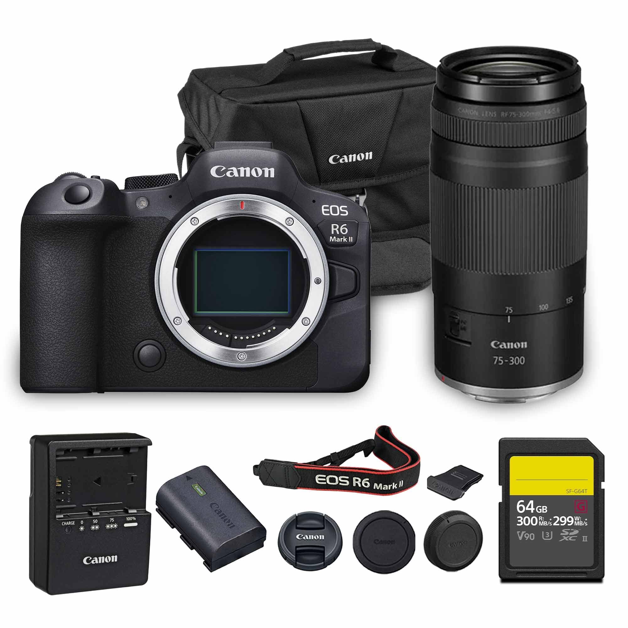 Canon EOS R6 Mark II Mirrorless Camera 24.2MP Kit con RF 75-300mm, 64GB y Bolso 5666C002_EDIPL_13