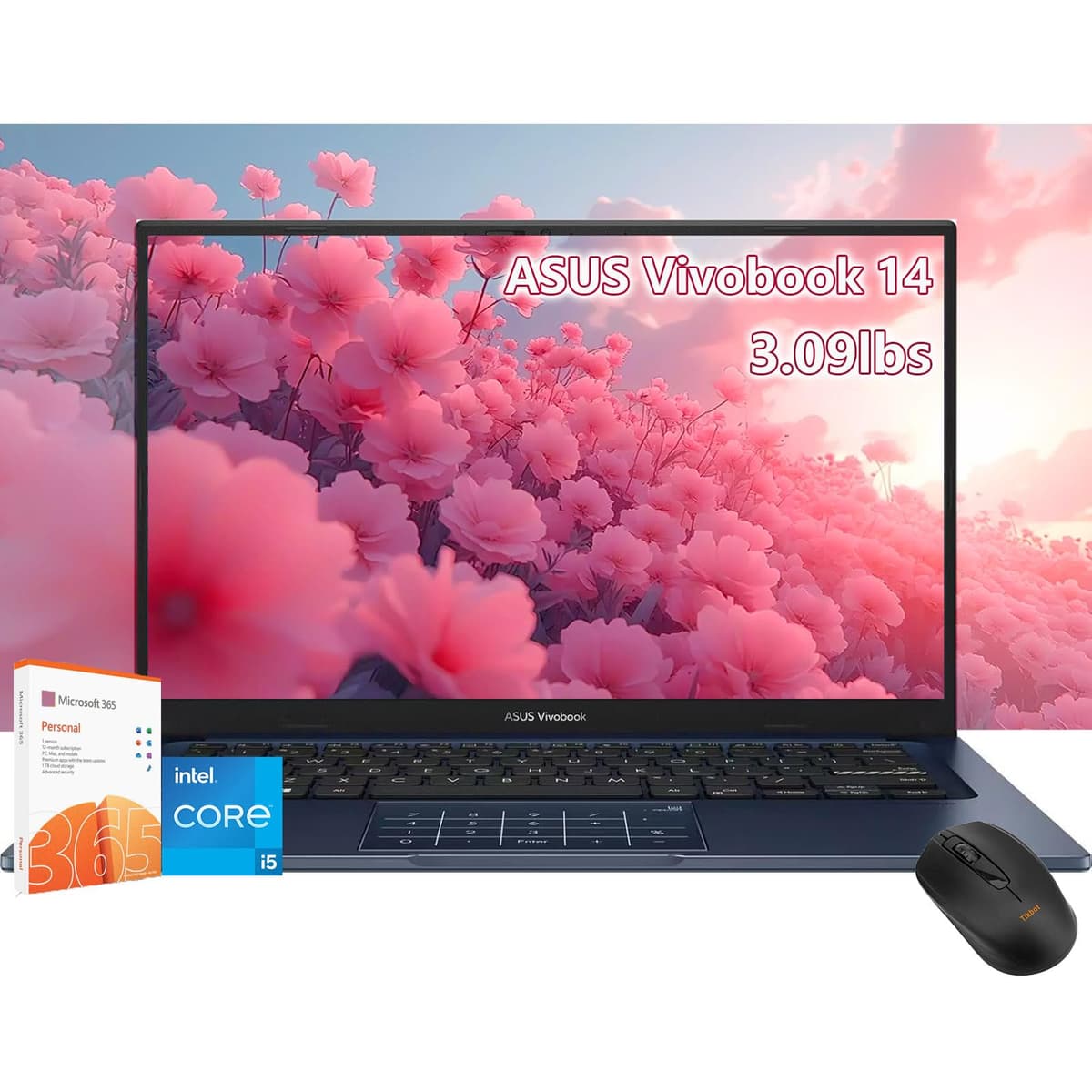 ASUS Vivobook 14" Laptop - Intel Core i5-1334U Supera a i7-1265U - 40GB RAM - 1TB SSD - Windows 11 Office365 incluido - Pantalla FHD 14" - Computadora portátil - Estudiantes universitarios - Azul
