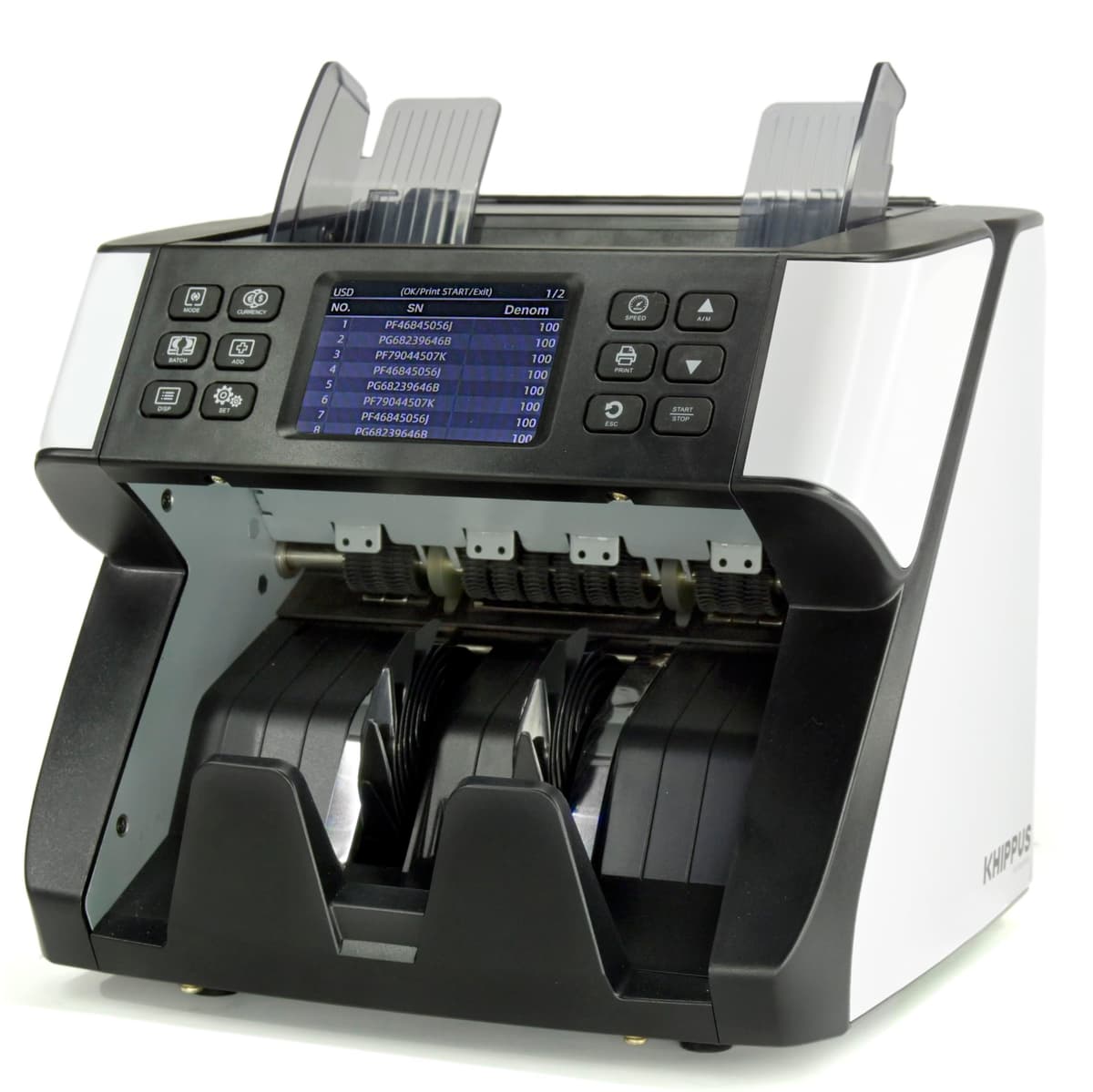 KHIPPUS Pro 6500 Contadora de billetes para denominaciones mixtas con detector de falsos y lector de números de serie