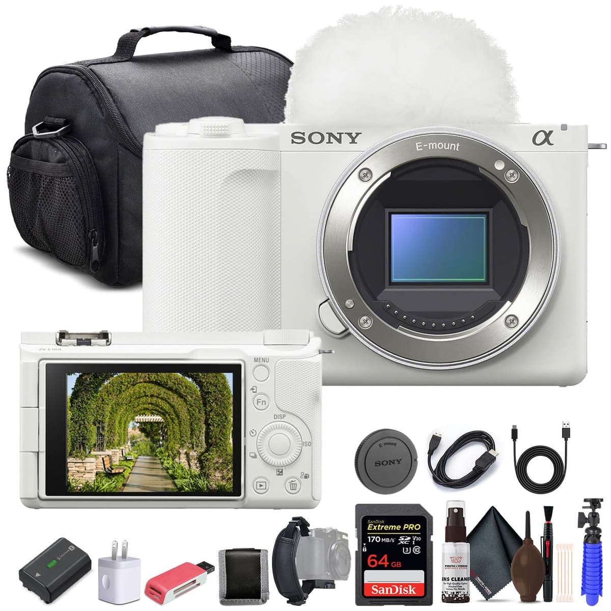 Sony Alpha ZV-E10 II (Solo Cuerpo, Blanco) ZVE10M2KW - 26MP APS-C, 4K60p, 64GB y Accesorios ZVE10M2W_EDIAVC_1