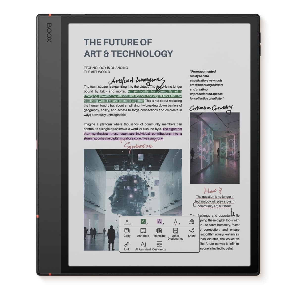BOOX Tablet 10.3" Note Air 5 C 6G 64G Tableta E Ink a Color Cuaderno electrónico 10.3 cun 5C-01