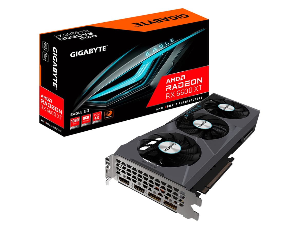 Tarjeta gráfica Gigabyte Radeon RX 6600 XT Eagle 8G, sistema de enfriamiento WINDFORCE 3X, 8GB GDDR6 de 128 bits, tarjeta de video GV-R66XTEAGLE-8GD
