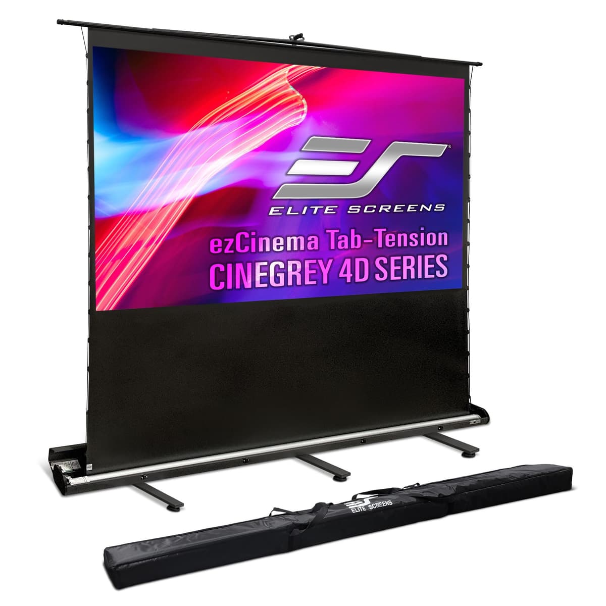 Elite Screens ezCinema Tab-Tension CineGrey 4D - Pantalla portátil 121" 16:9 con rechazo de luz ambiental FT121UH-C4D