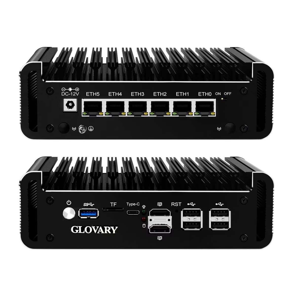 Glovary Firewall Mini PC N100-6L-16-128 con 6 x 2.5GbE
