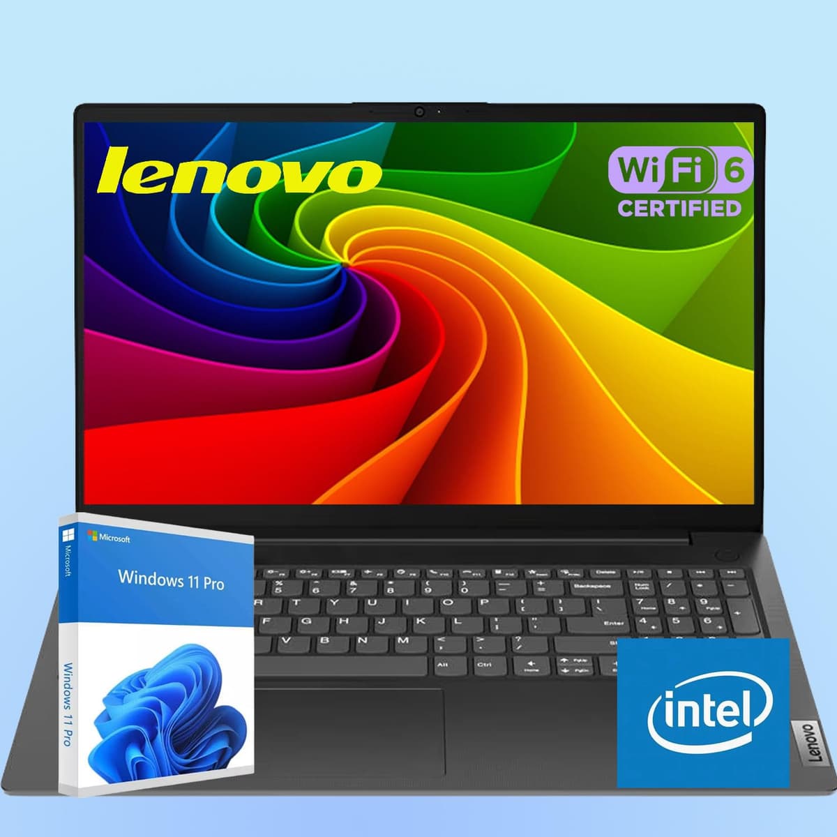 Lenovo V15 Laptop (Edición 2025/2026) | Procesador Intel de 4 núcleos | 15.6" FHD (1920 x 1080) | 16GB DDR4 | 1TB SSD PCIe | WiFi 6 | Resistente tipo militar | Windows 11 Pro | Escolar, empresarial y productividad