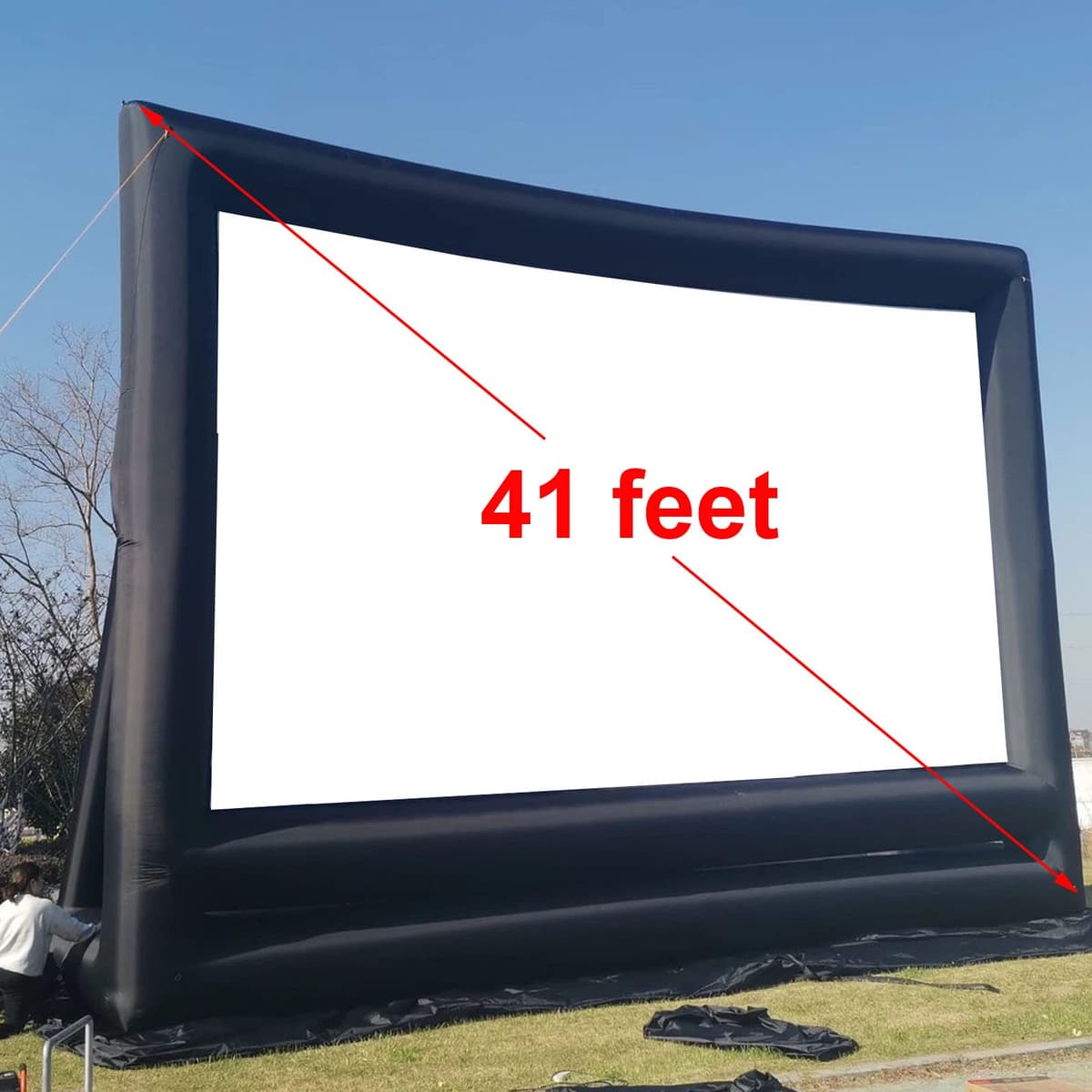 kesegser Pantalla inflable para exteriores 41 ft (sin sopladores) para proyección frontal y trasera