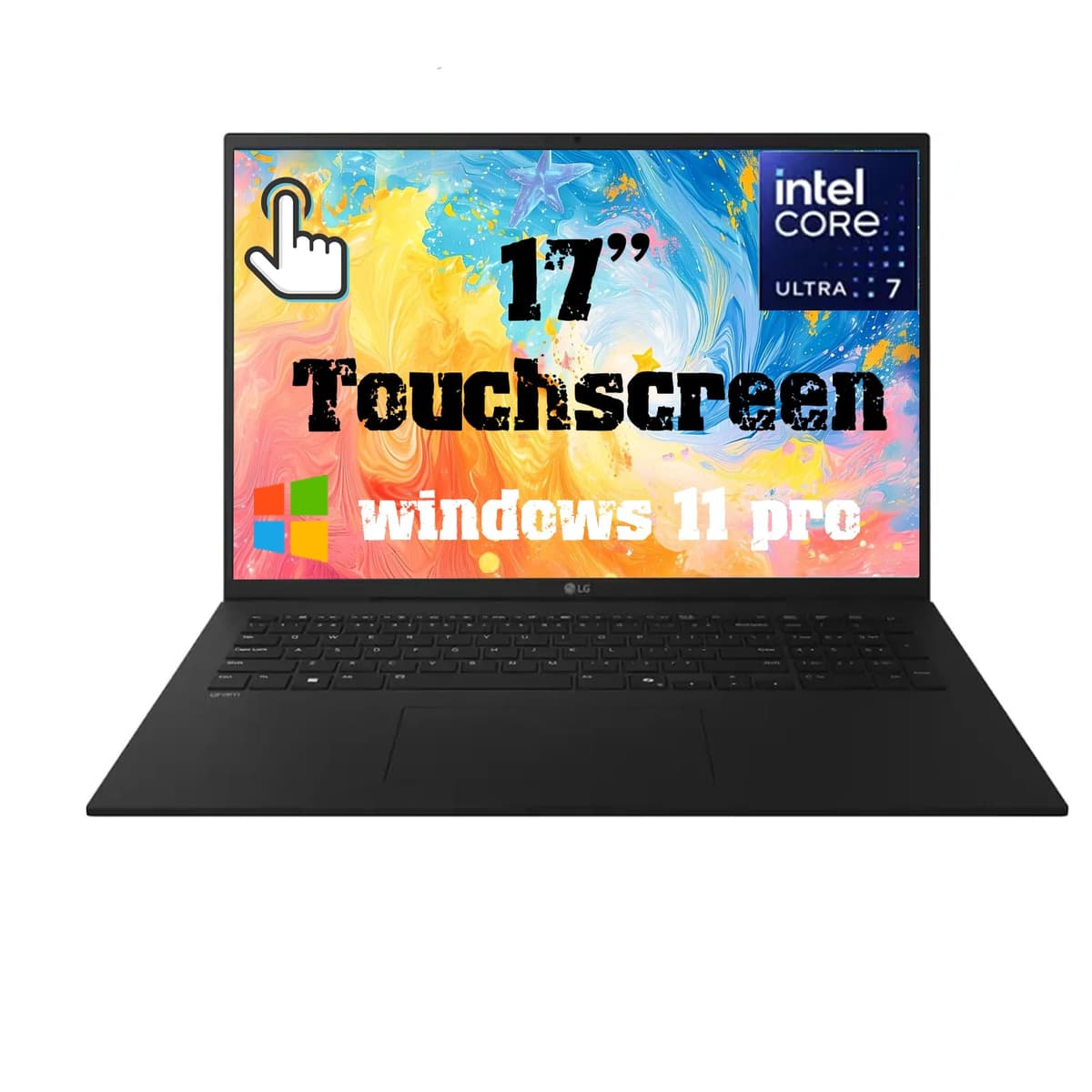 LG gram de 17 pulgadas delgado y liviano | Pantalla táctil antirreflejo | Intel Core Ultra 7 Series 2 Processor 258V | Copilot+ PC | Teclado retroiluminado | Win11 Pro | WiFi 7 | 32GB RAM + 2TB SSD | Negro