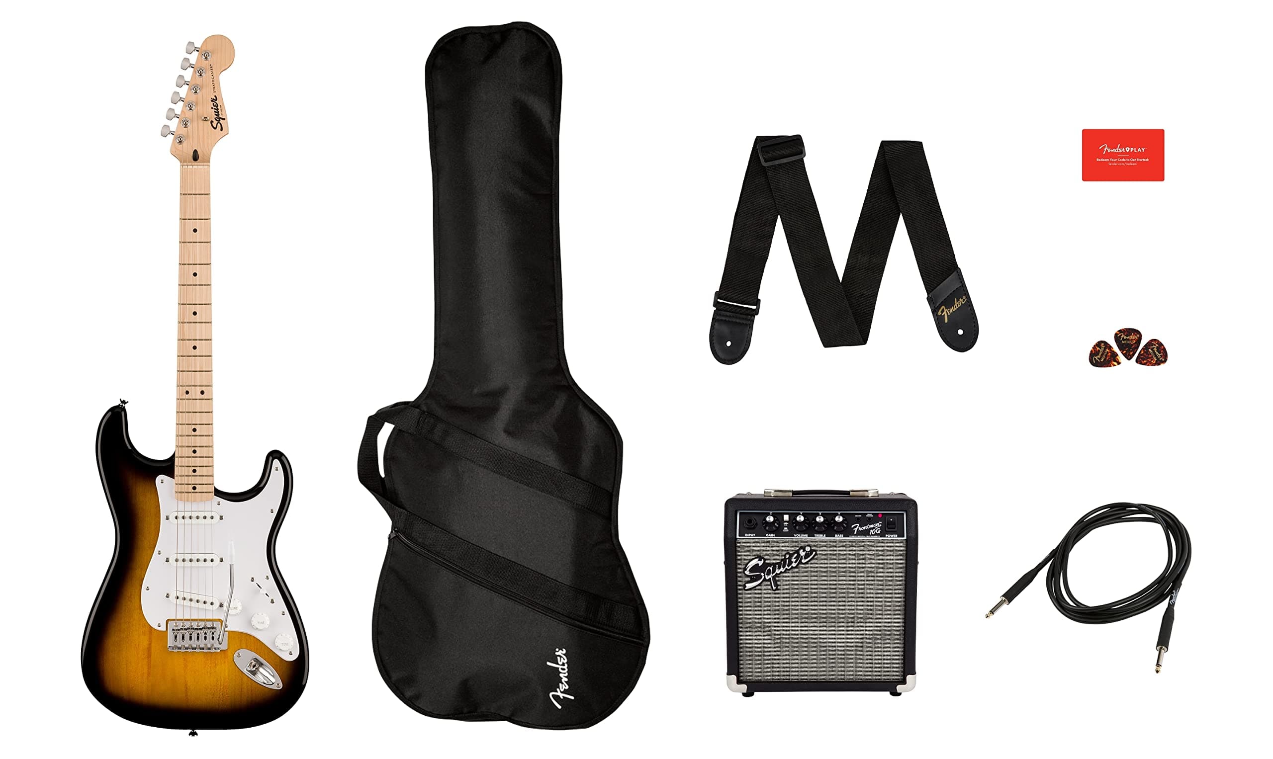 Fender Squier Sonic Stratocaster Pack, para diestros, Sunburst (0371720403)