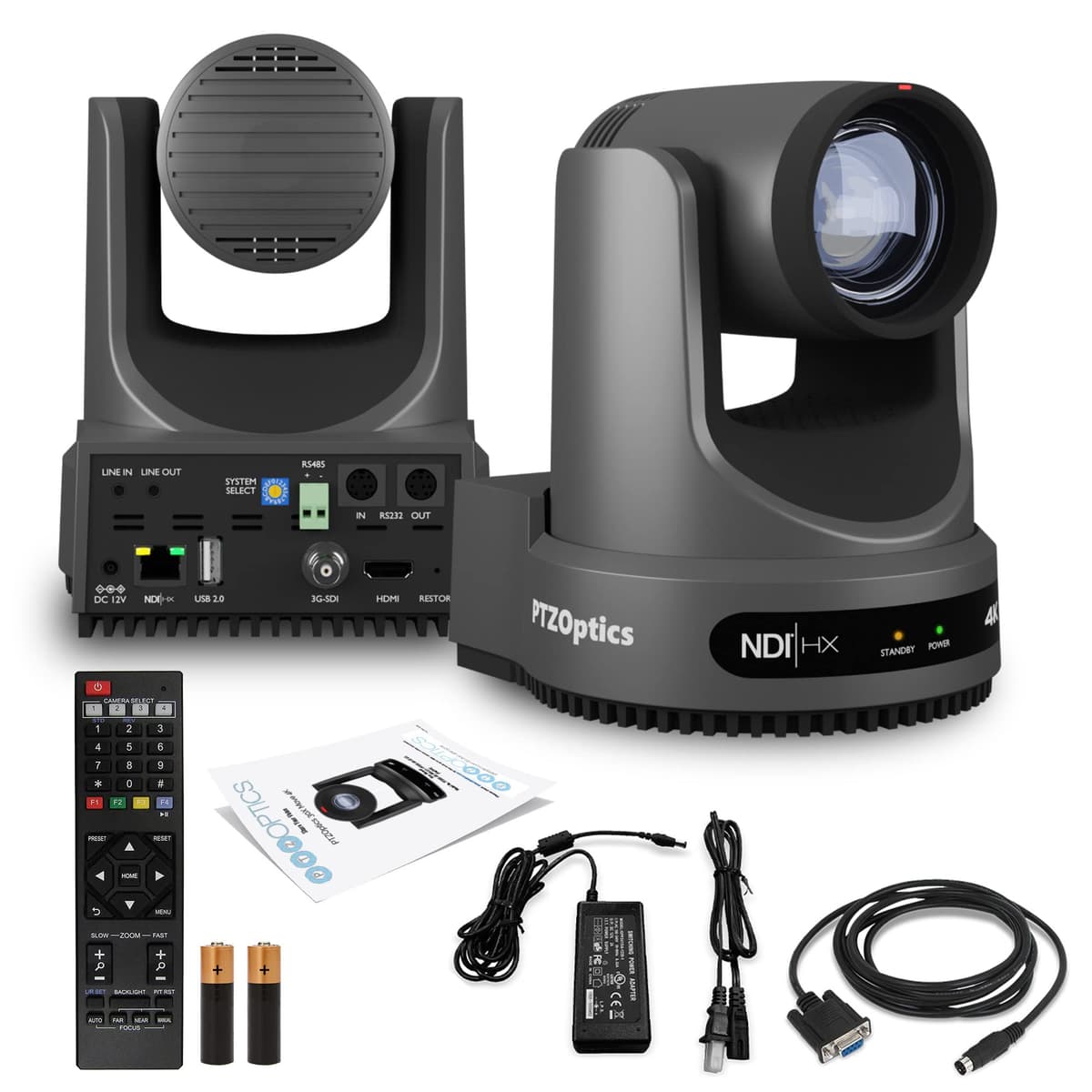 PTZOptics Move 4K PTZ Cámara 12x Optical Zoom (Gray) PT12X-4K-GY-G3 PT12X-4K-GY-G3_EDI_1