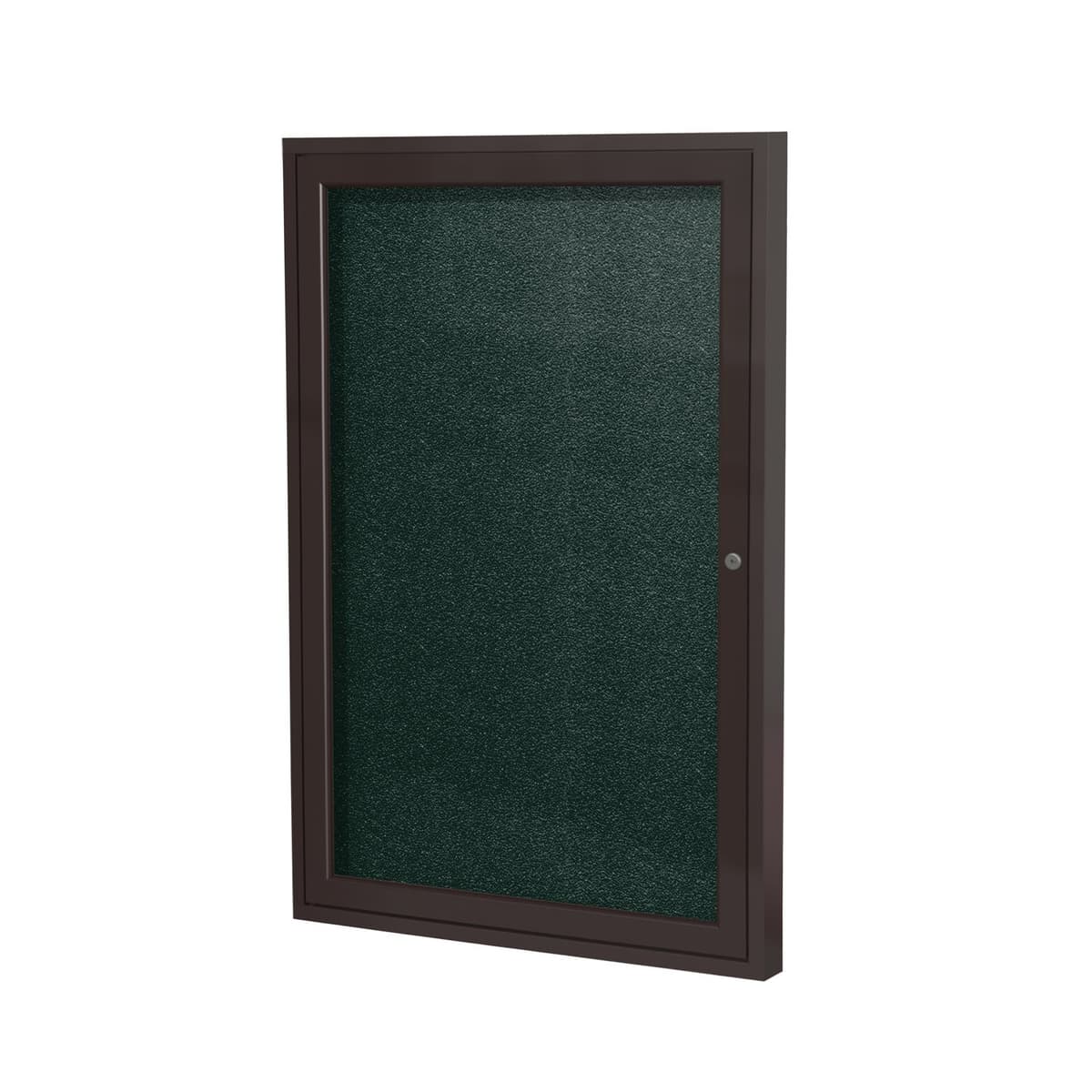 Ghent PB13630VX-183 - 36"x30" 1-Door Enclosed Vinyl Bulletin Board, Bronze, Exterior/Interior