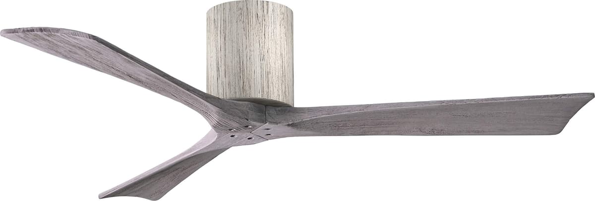 Matthews Fan Company Irene IR3H-BW-BW-52 Ventilador de techo empotrado 52" con control remoto y control de pared, motor DC silencioso, 3 aspas de madera, Barn Wood Tone