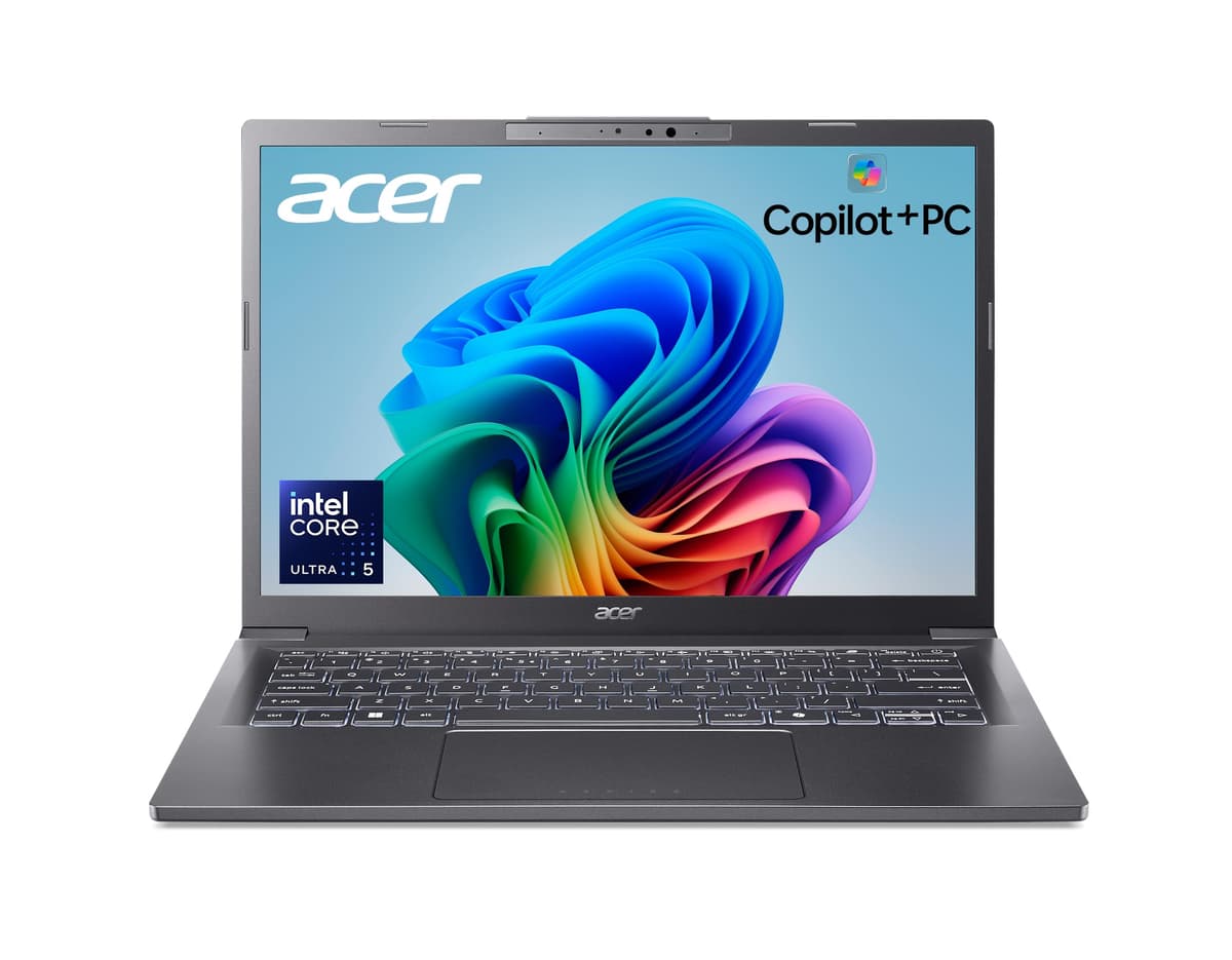 acer Aspire 14 AI Copilot+ PC | Pantalla 14" WUXGA | Procesador Intel Core Ultra 5 226V | NPU: Hasta 40 TOPS - GPU: Hasta 53 TOPS | Intel ARC 130V | 16GB LPDDR5X | 512GB SSD | Wi-Fi 6E | A14-52M-51S1 NX.J8LAA.002