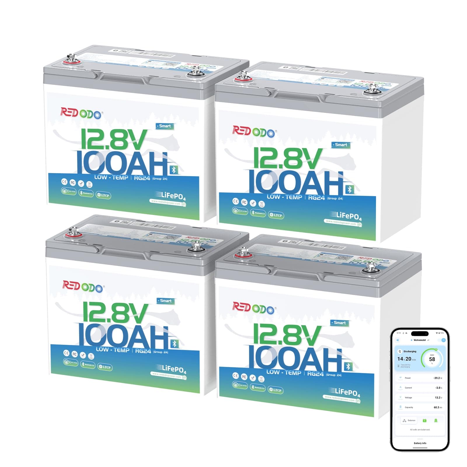 Redodo A BLUETOOTH 12V100AH LOW TEMP GROUP 24