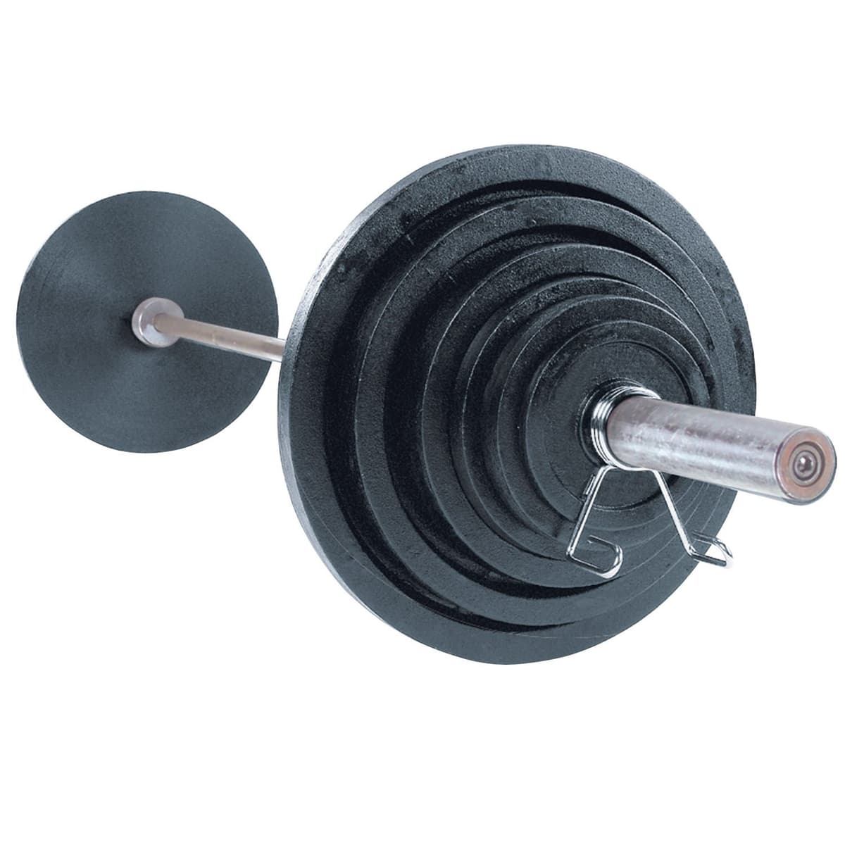 Body-Solid OSB300 Cast Iron Olympic Weight Plate Set con Barra, 300 lb OSC300S