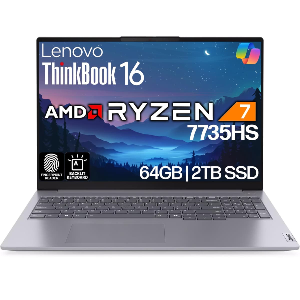 Lenovo ThinkBook 16 G7 (Ryzen 7 7735HS, 64GB DDR5, 2TB NVMe, 16" FHD+)
