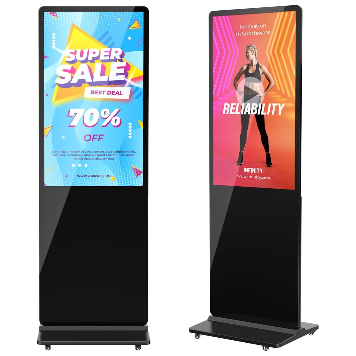 JIYANG Kiosco publicitario digital de piso 32" Ultra HD con Android y HDMI, ideal para comercios