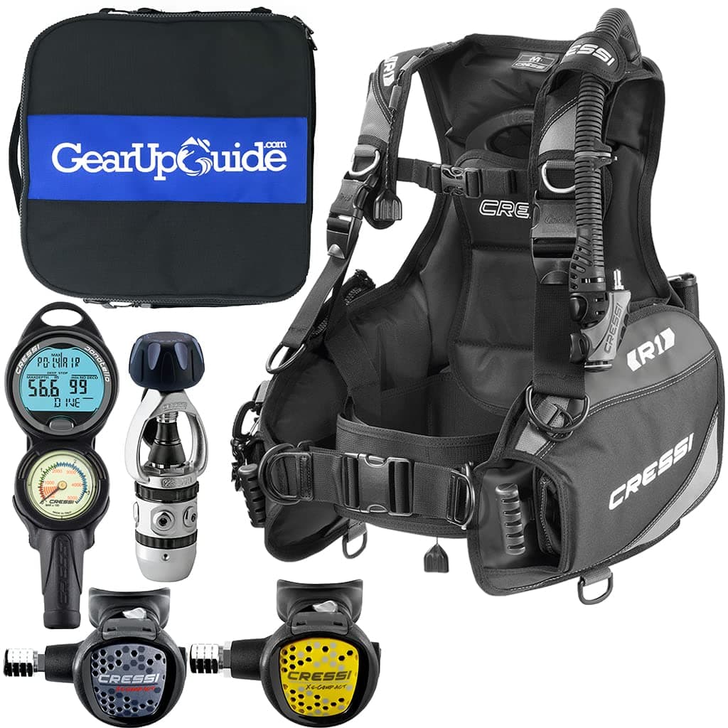 Cressi paquete de equipo de buceo R1 BCD + Donatello C2 + regulador AC2 compacto, Grey Reg XL IY7442555