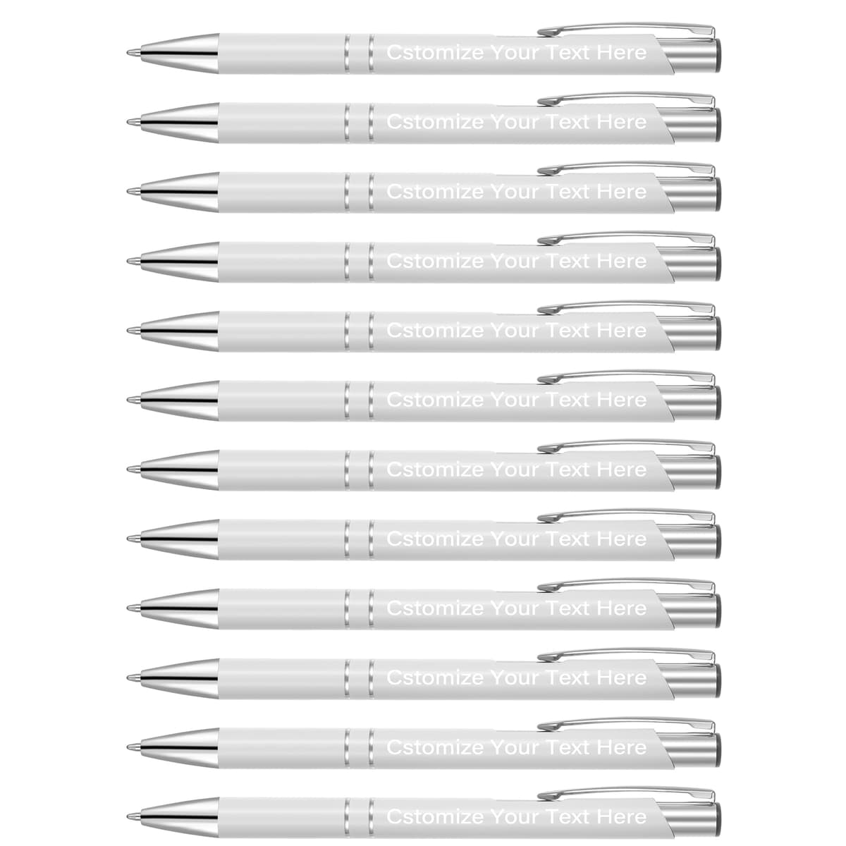 Kingluu 400 Pcs/Pack Bolígrafo de tinta negra personalizable con grabado gratis (Blanco) YZBDZ002