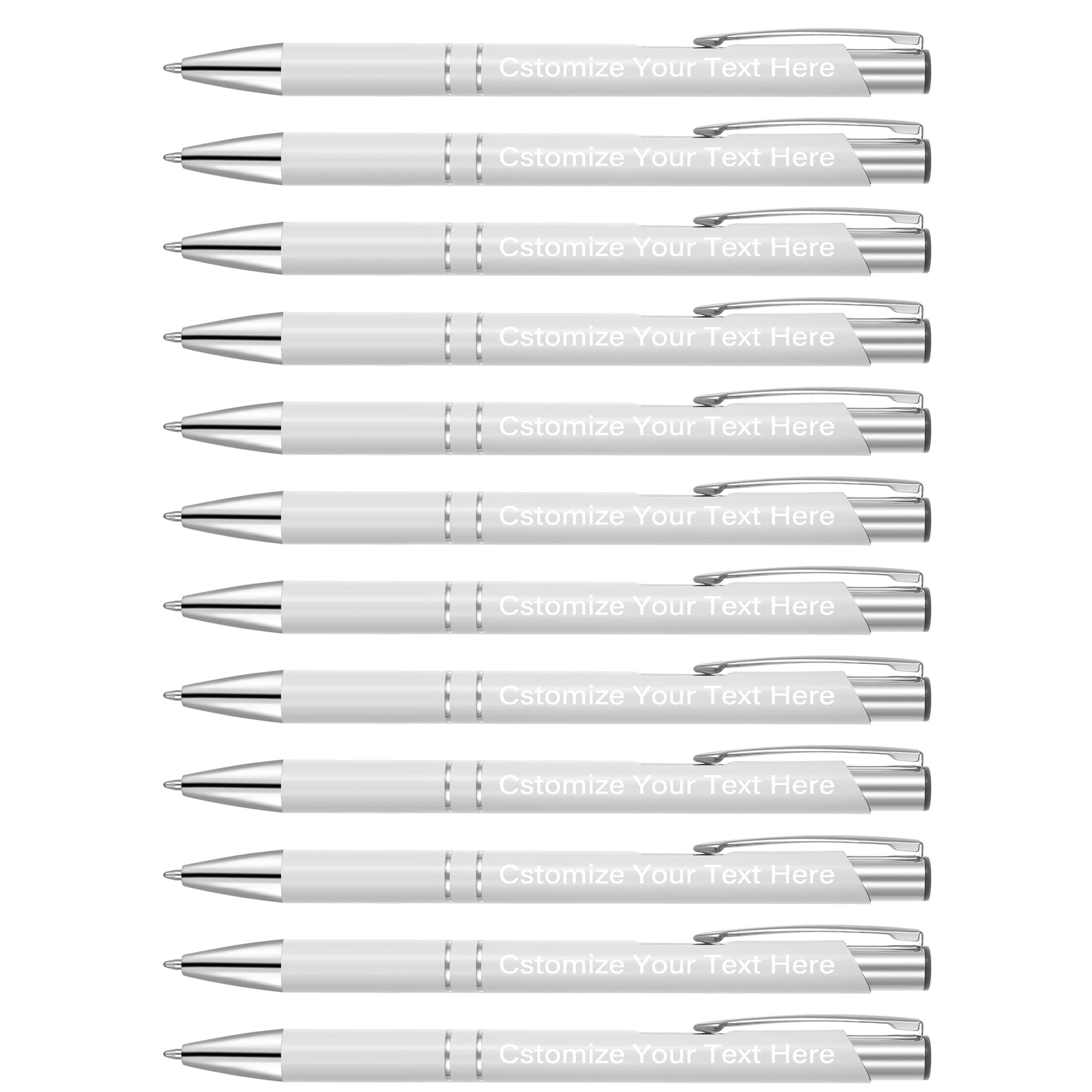 Kingluu 400 Pcs/Pack Bolígrafo de tinta negra personalizable con grabado gratis (Blanco) YZBDZ002