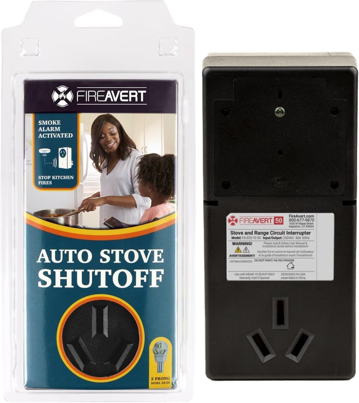 FireAvert Apagador Automático para Estufa Eléctrica (3-Prong) Paquete x10