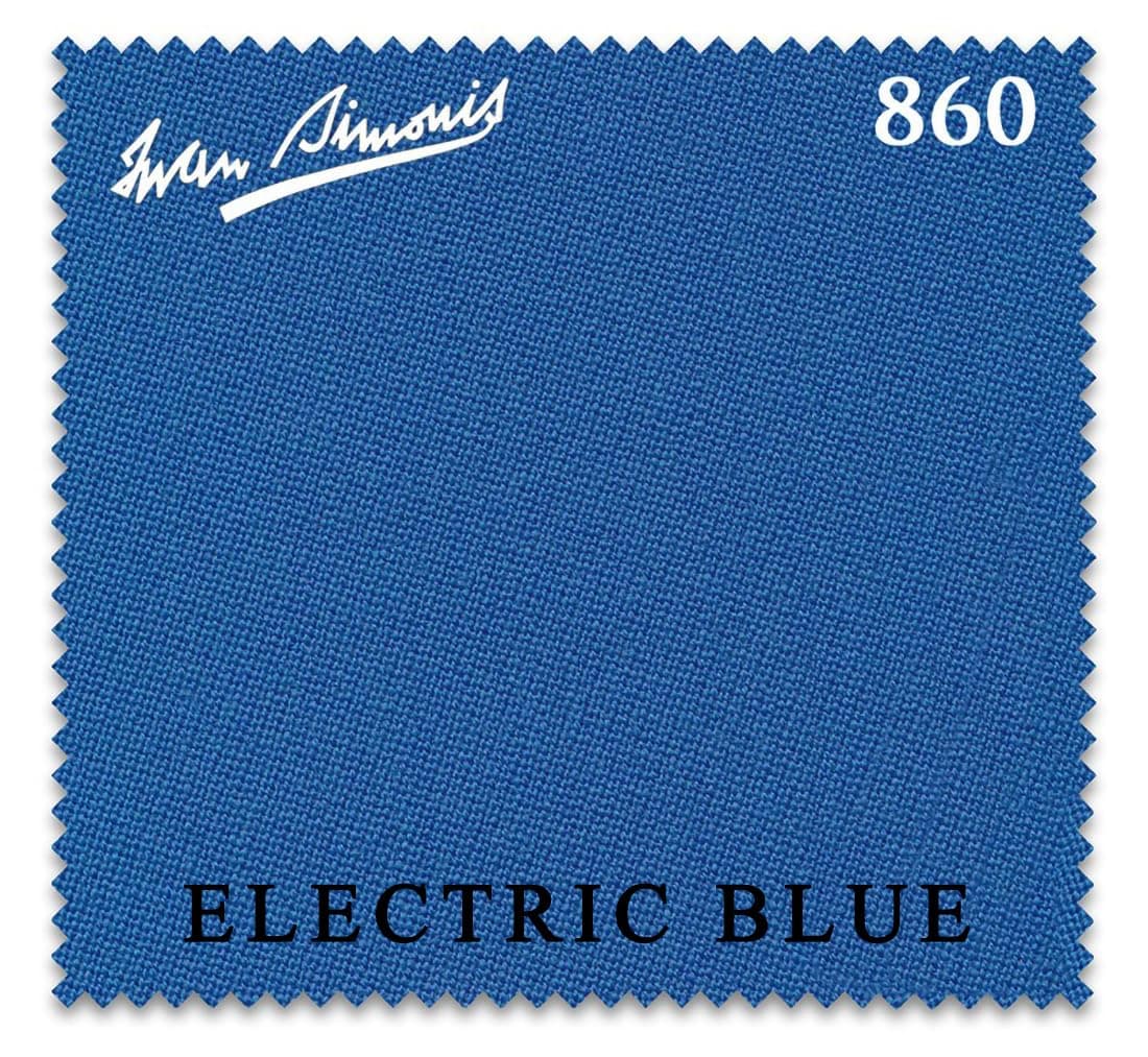 Simonis 860 Pool Billiard Table Cloth - Pre-Cut Rails (Electric Blue, 10 ft)