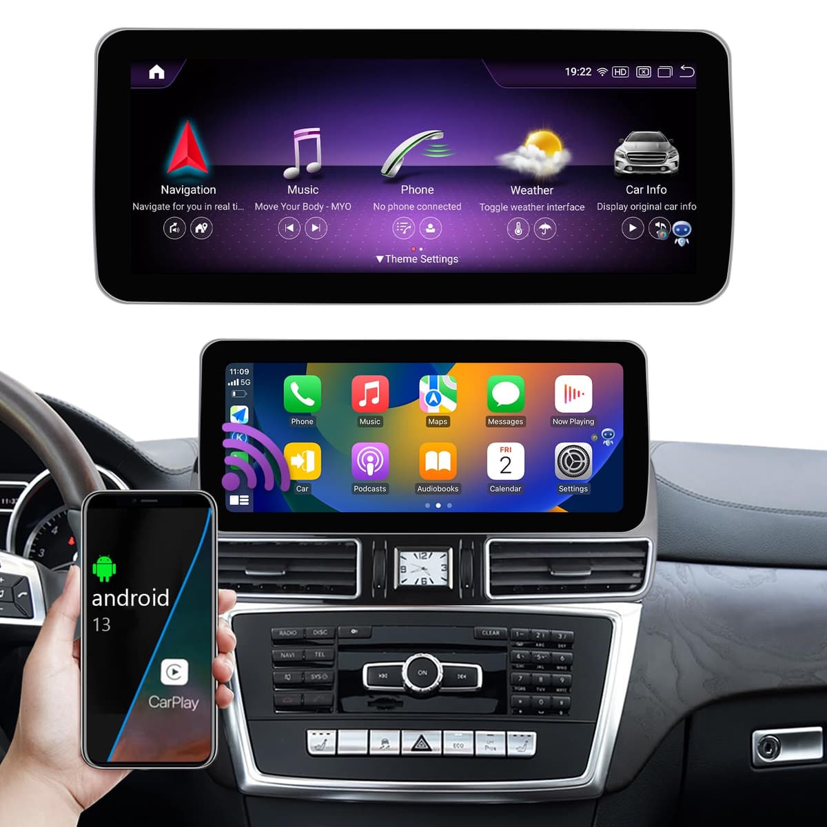 NINETOM Radio Android 13 12.3" Compatible con Mercedes NTG4.5/4.7 (2012-2015)