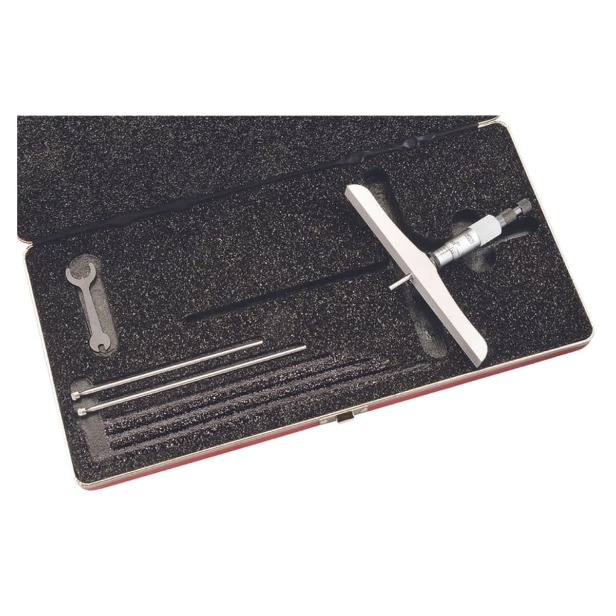 Starrett Micrómetro de profundidad 0-3" (.001") con combinación de trinquete y speeder, base 6" - 445DZ-3RL