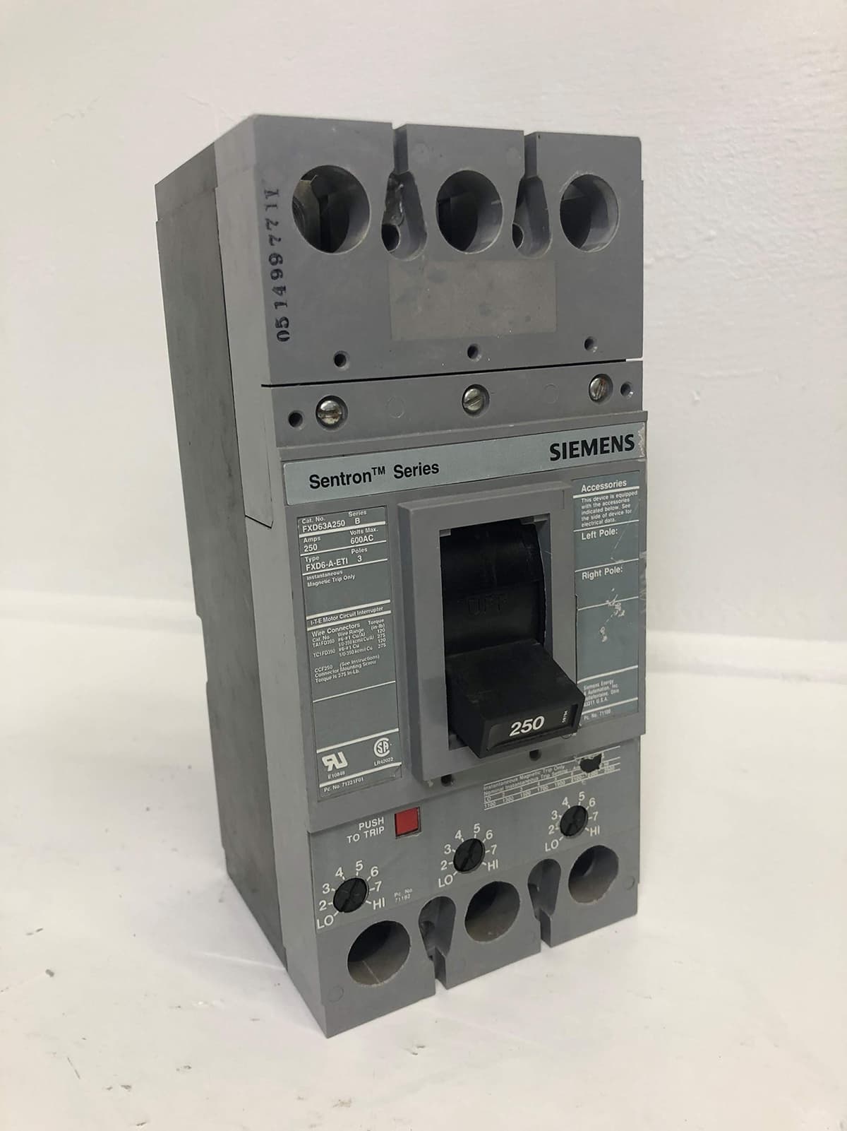Siemens ITE FXD63A250 - Interruptor 250A 3 polos