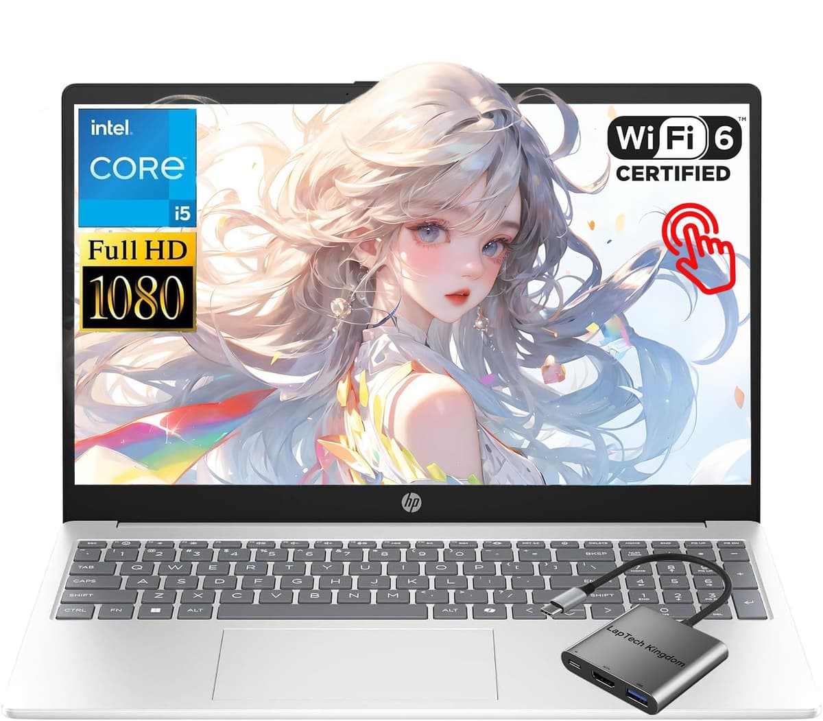 HP 15.6" Touchscreen Business Laptop i5, Intel 10 núcleos i5-1334U (mejor que i7-1250U), 32GB RAM 2TB SSD, FHD IPS para estudiantes universitarios estudio en casa webcam privada WiFi 6 Bluetooth 5.4 Win 11 HP Laptop