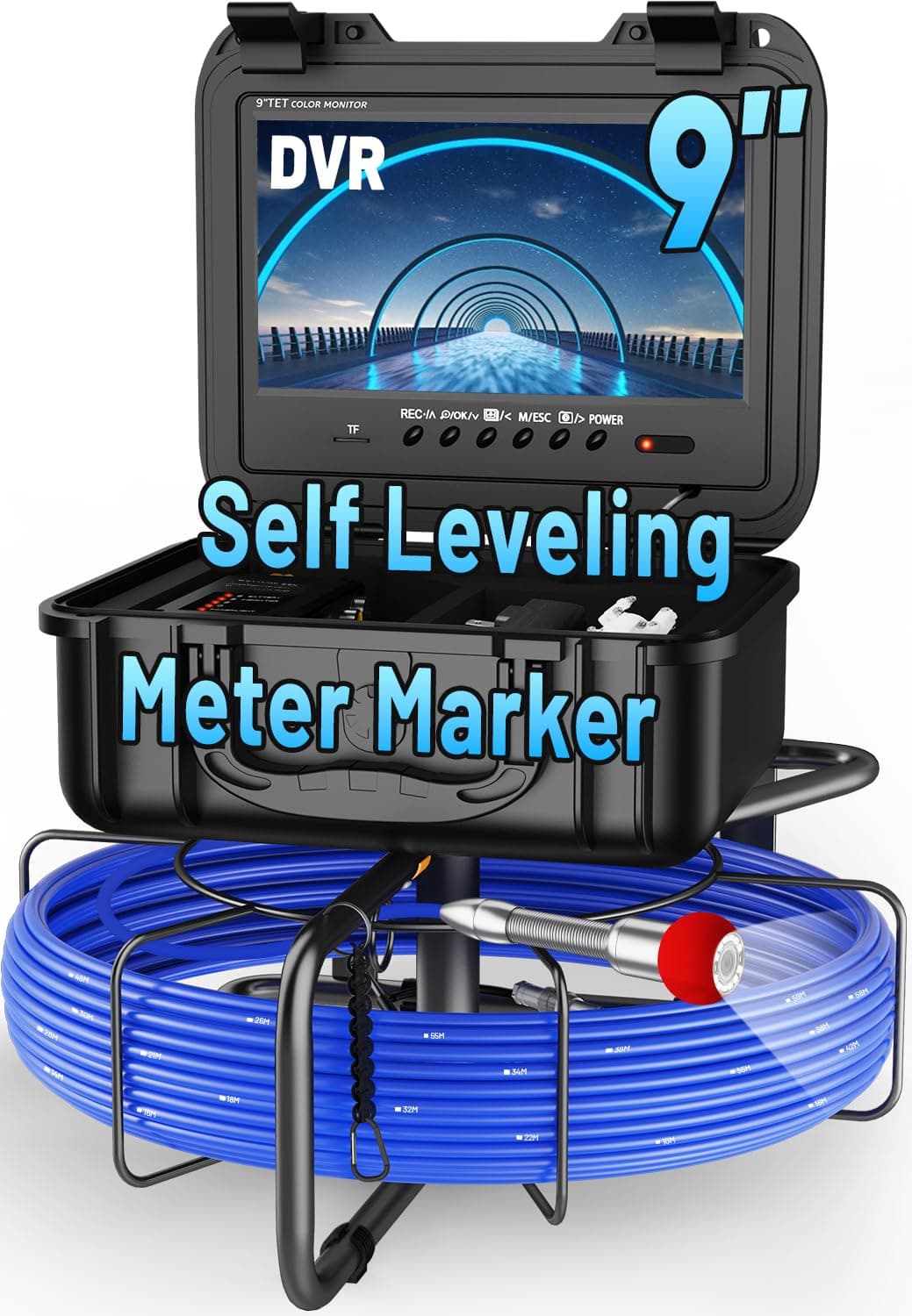 Sewer Camera Self Leveling Anysun Cámara de Inspección 200ft con Monitor 9" DVR y 32GB CR110-9DX