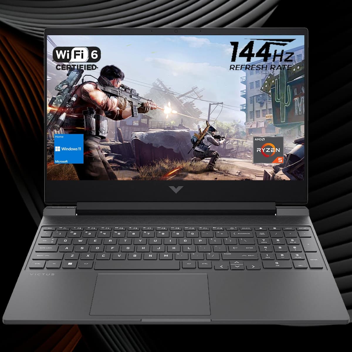 HP Victus 15.6 Ryzen 5 Portátil para Gaming, 15.6" FHD 144Hz, Ryzen 5 7535HS (Mejor que Intel i5-13420H), AMD Radeon RX 6550M (Mejor que Nvidia GeForce RTX 3050), 16GB RAM DDR5, 1TB SSD, Teclado Retroiluminado, Windows 11 Home ‎‎TPN-Q279_598U1AV