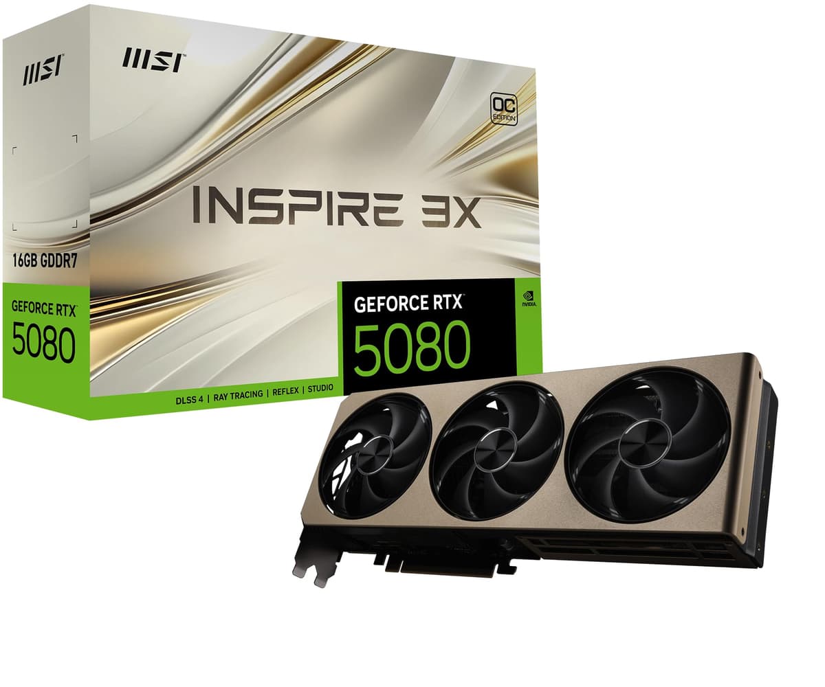 MSI Gaming RTX 5080 16G Inspire 3X OC - Tarjeta Gráfica 16GB GDDR7 G5080-16I3C