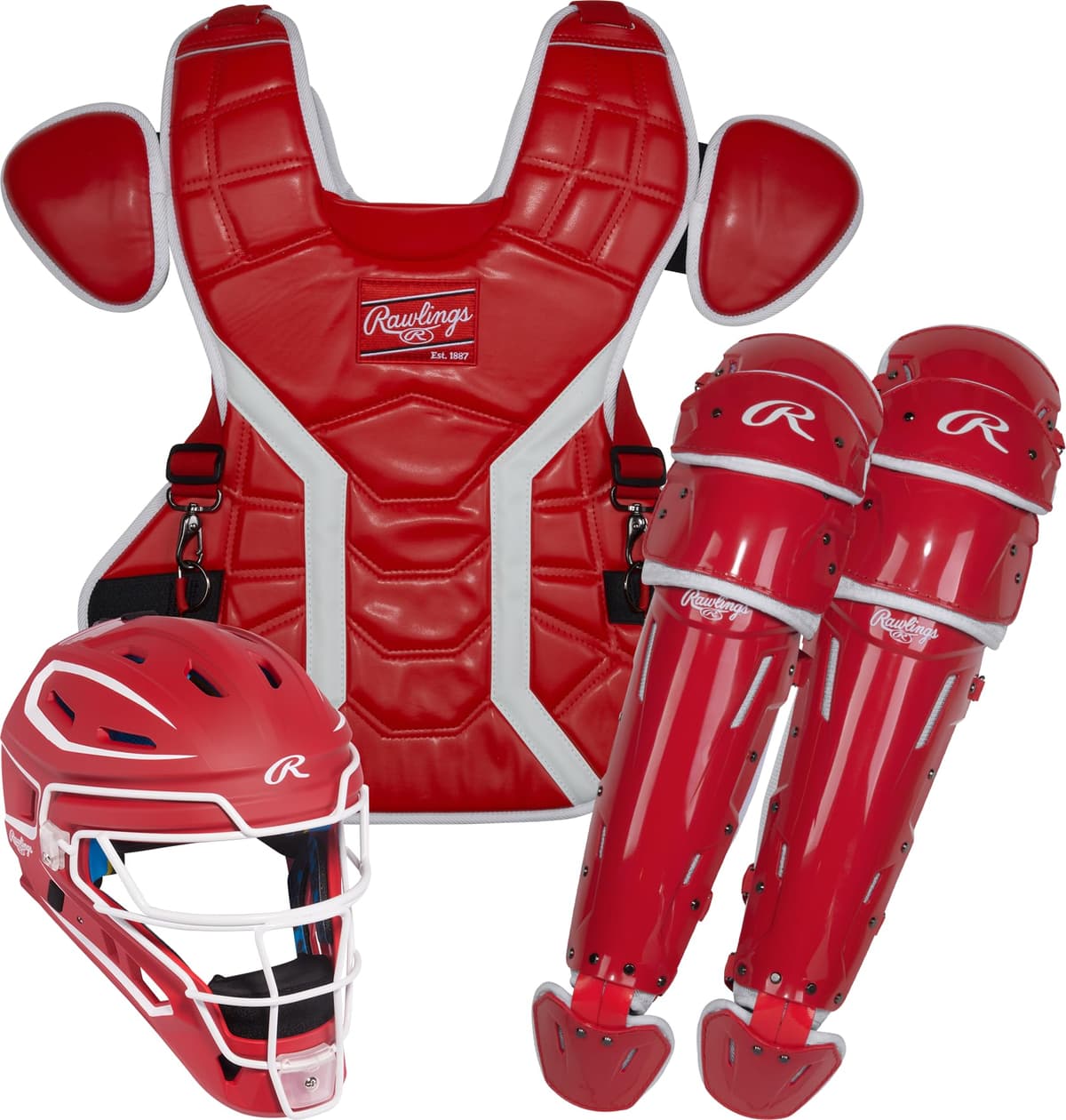 Rawlings MACH PRO Series Set de Receptor de Béisbol | Large / Adult | Scarlet / White R00713759
