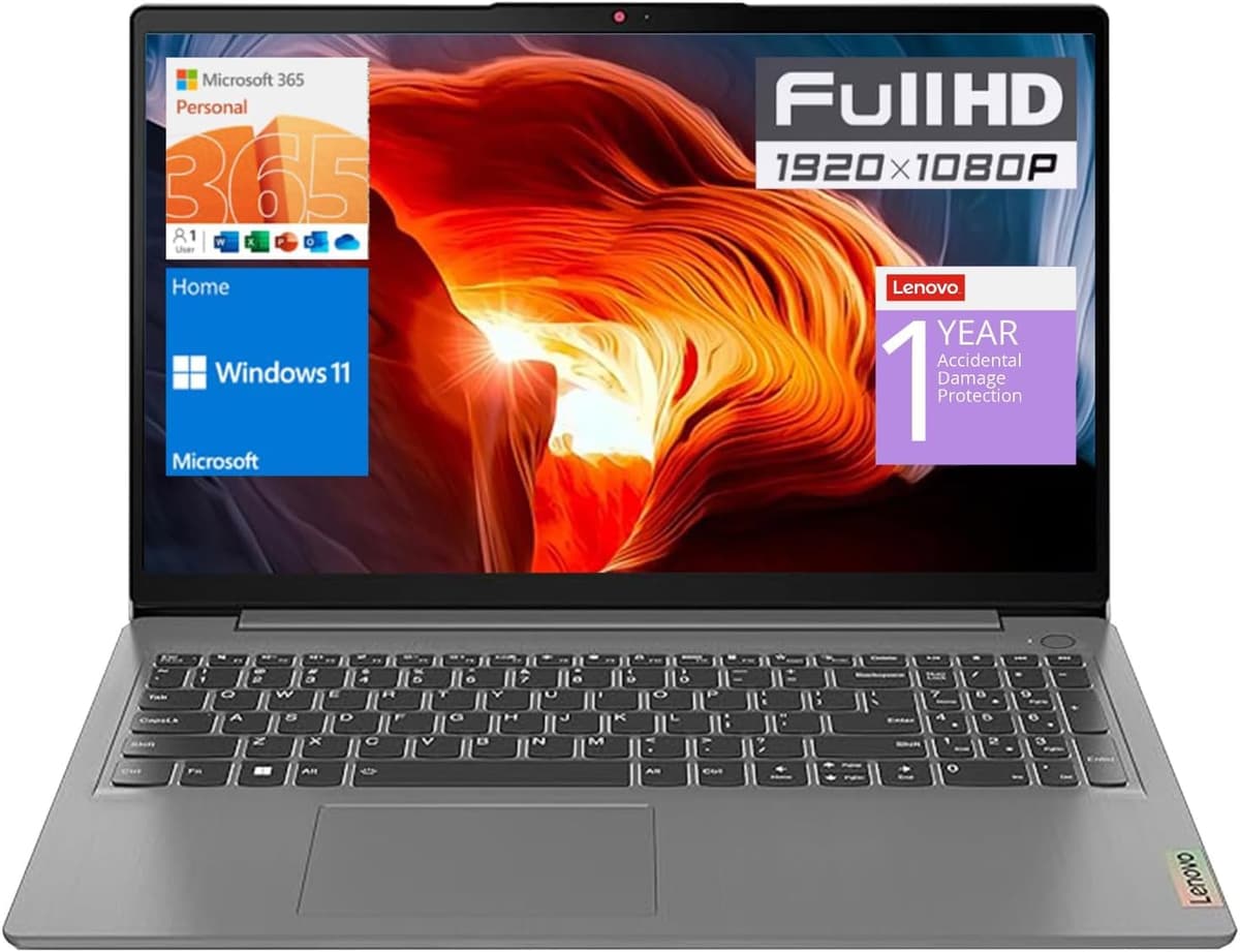 Lenovo IdeaPad 1 Portátil, Pantalla FHD de 15.6", Procesador Intel Celeron N4500, 20GB RAM, SSD de 1TB, Lector de tarjetas SD, Teclado numérico, HDMI, Wi-Fi 6, Windows 11 Home, 1 año de Office 365, Gris IdeaPad 1 15IJL7