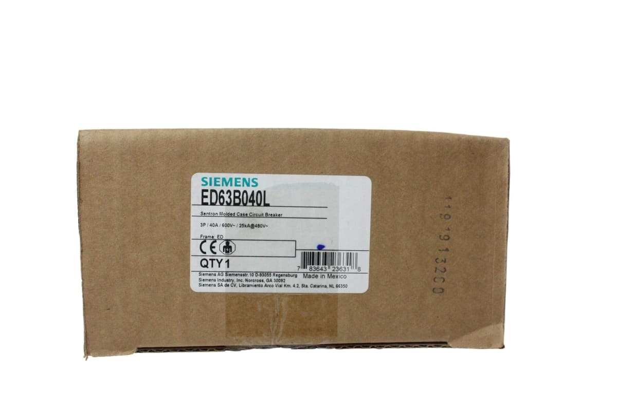 SIEMENS ED63B040 Interruptor moldeado 40A 3 polos (falta terminal)