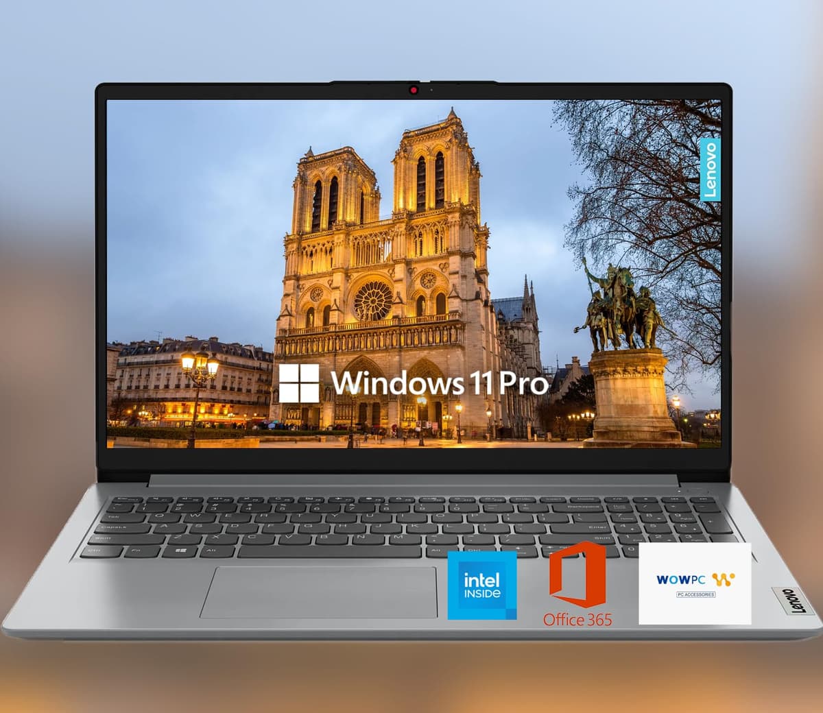 Lenovo IdeaPad 15.6" HD pantalla antirreflejo con 1 año de Microsoft 365, SSD 1.1 TB, 36 GB RAM, Windows 11 Pro, WiFi 6, HDMI, USB-C, procesador Intel, lector de tarjetas SD, hasta 9.5 horas de batería, con WOWPC USB