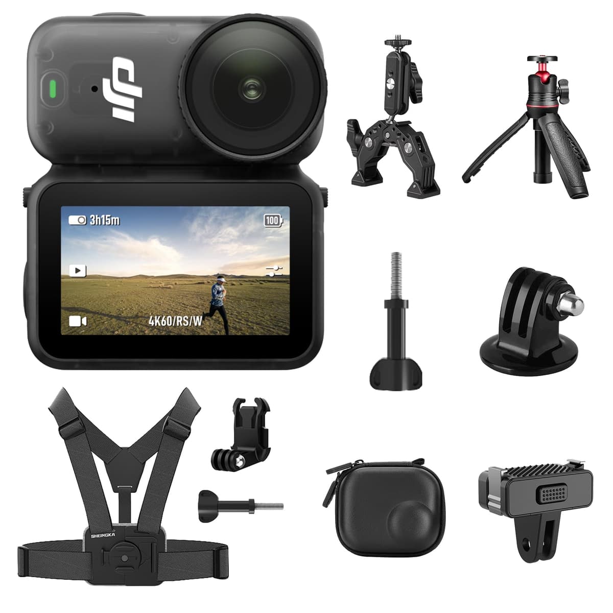 DJI Osmo Nano Motorcycle Multi-POV Combo (128GB) - Cámara Vlogging 4K/60fps Impermeable con Montura para Manubrio B0G441QJLJ---0190021997103