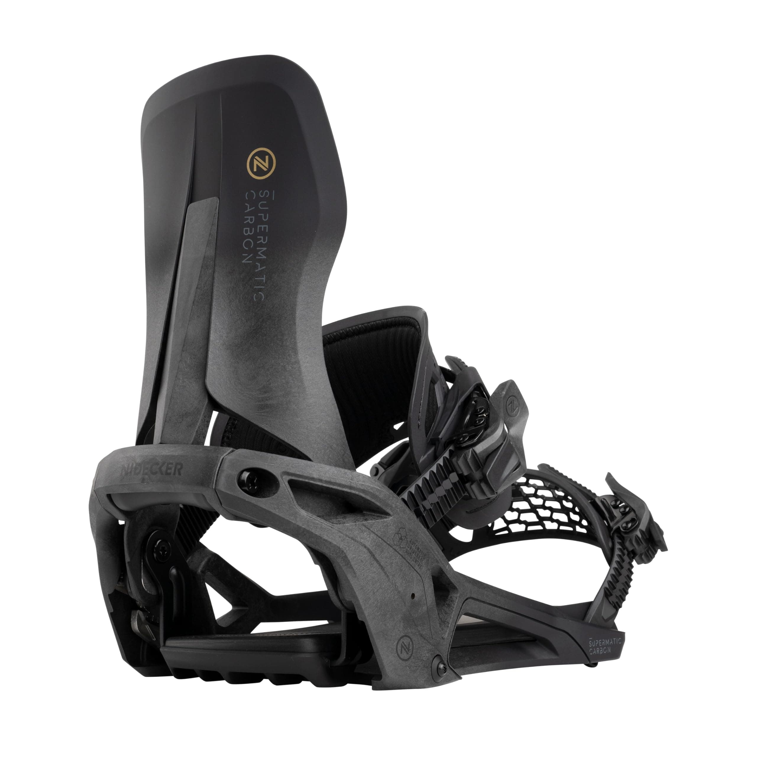 Nidecker Supermatic Snowboard Binding - L, Carbon - Entrada dual automática N.25.BNU.SPC