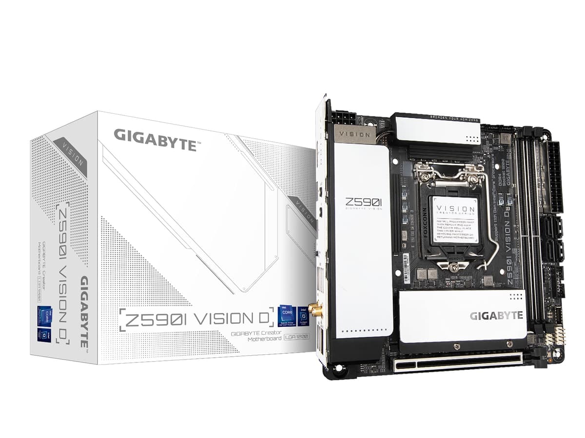 GIGABYTE Z590I VISION D (LGA 1200/ Intel/ Z590/ Mini-ITX/ Dual M.2/ PCIe 4.0/ USB Tipo-C Frontal/ Intel WIFI 6/ LAN 2.5GbE/ Placa Madre)