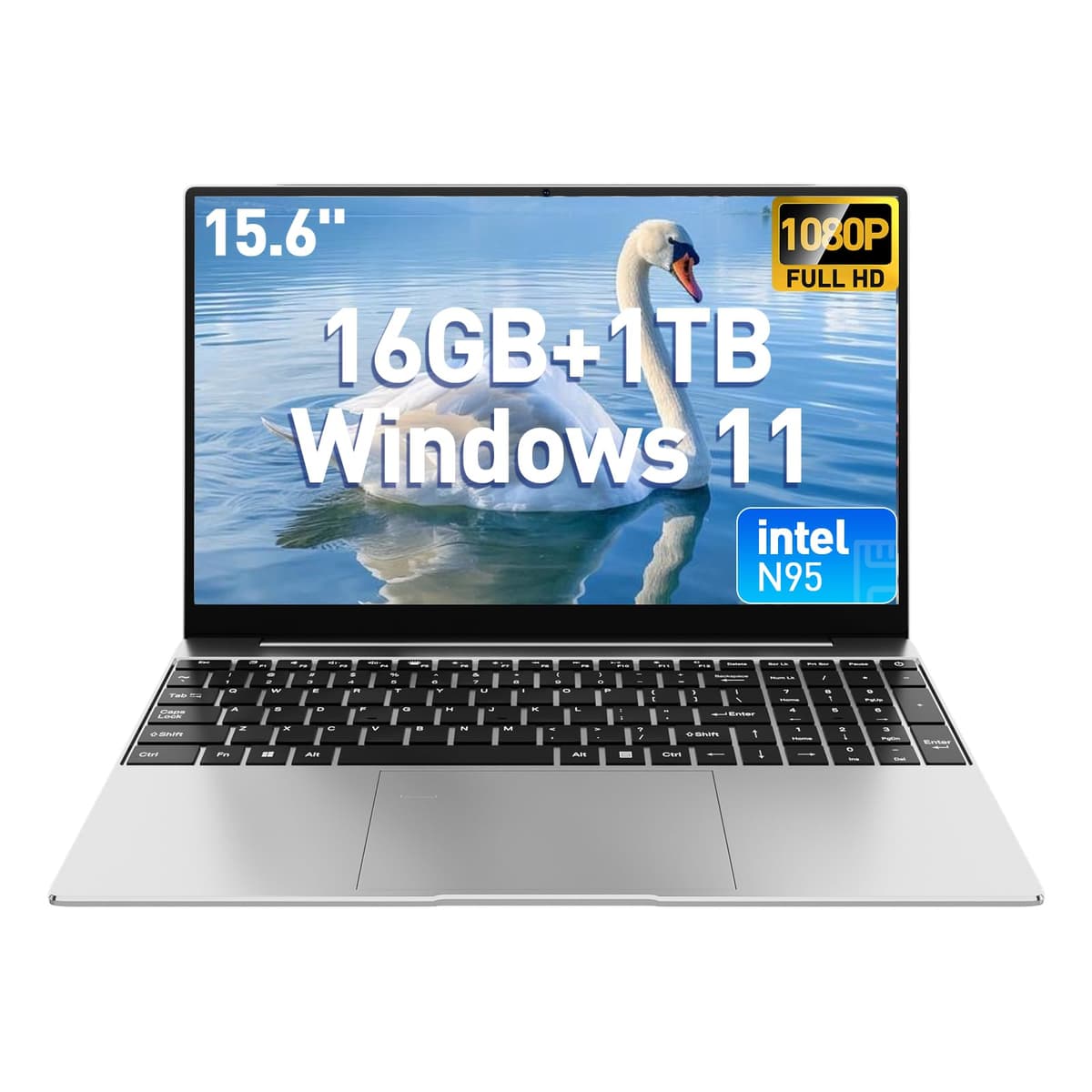 Tuonoyee 2025 Nueva Laptop Windows 11 de 15.6", 16GB RAM 1TB SSD, Procesador Intel N95 (hasta 3.4GHz), Teclado Retroiluminado, FHD 1080p, Batería 8000mAh, para Estudiantes y Negocios, Wi-Fi 5, BT 5.2, HDMI, USB 3.0 A15