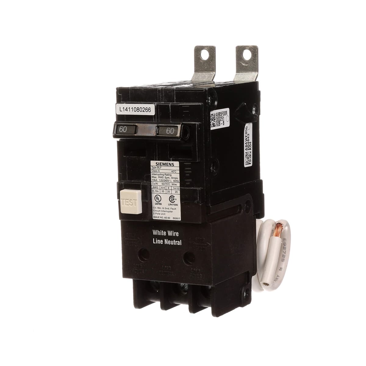 Siemens BF260 60-Amp 2P 120/240V 10KAIC Interruptor por Falla a Tierra