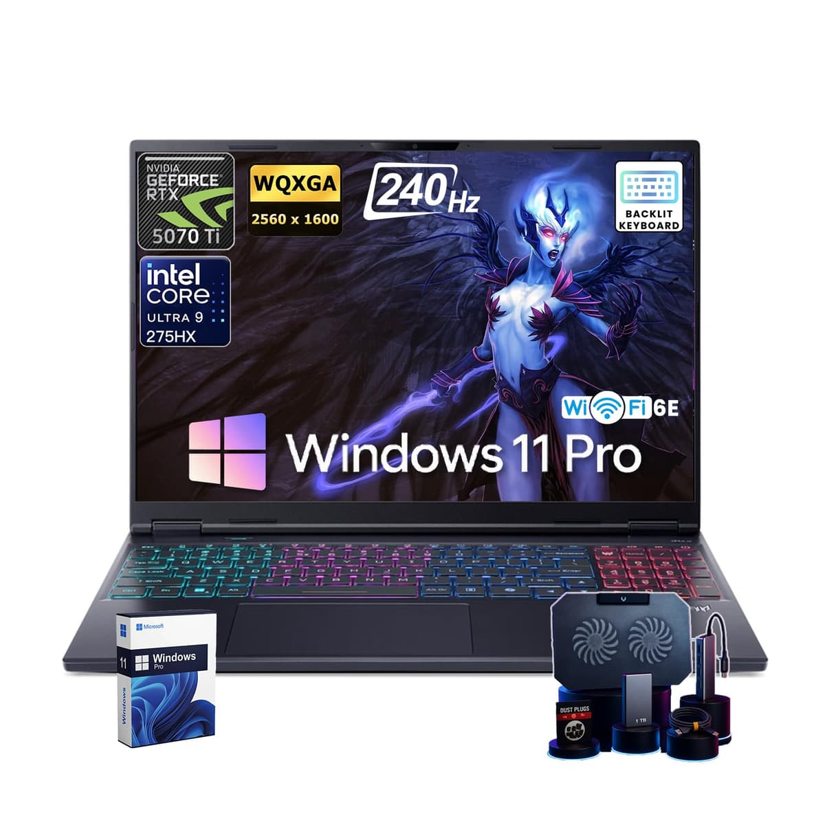Acer Predator Helios Neo 16S Laptop para Gaming, GeForce RTX 5070Ti Dedicada, Pantalla OLED WQXGA de 16", Intel U9-275HX de 24 núcleos, Teclado RGB Retroiluminado, Windows 11 Pro con Copilot, Accesorios, Wi-Fi 6E, 64GB DDR5 + 1TB SSD