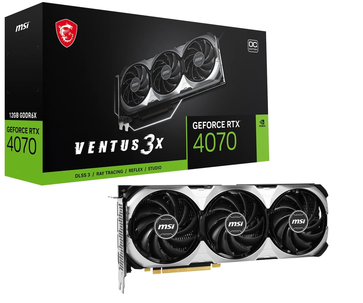 MSI GeForce RTX 4070 VENTUS 3X 12G OC - 12GB GDDR6X, 192-bit G4070V3X12C